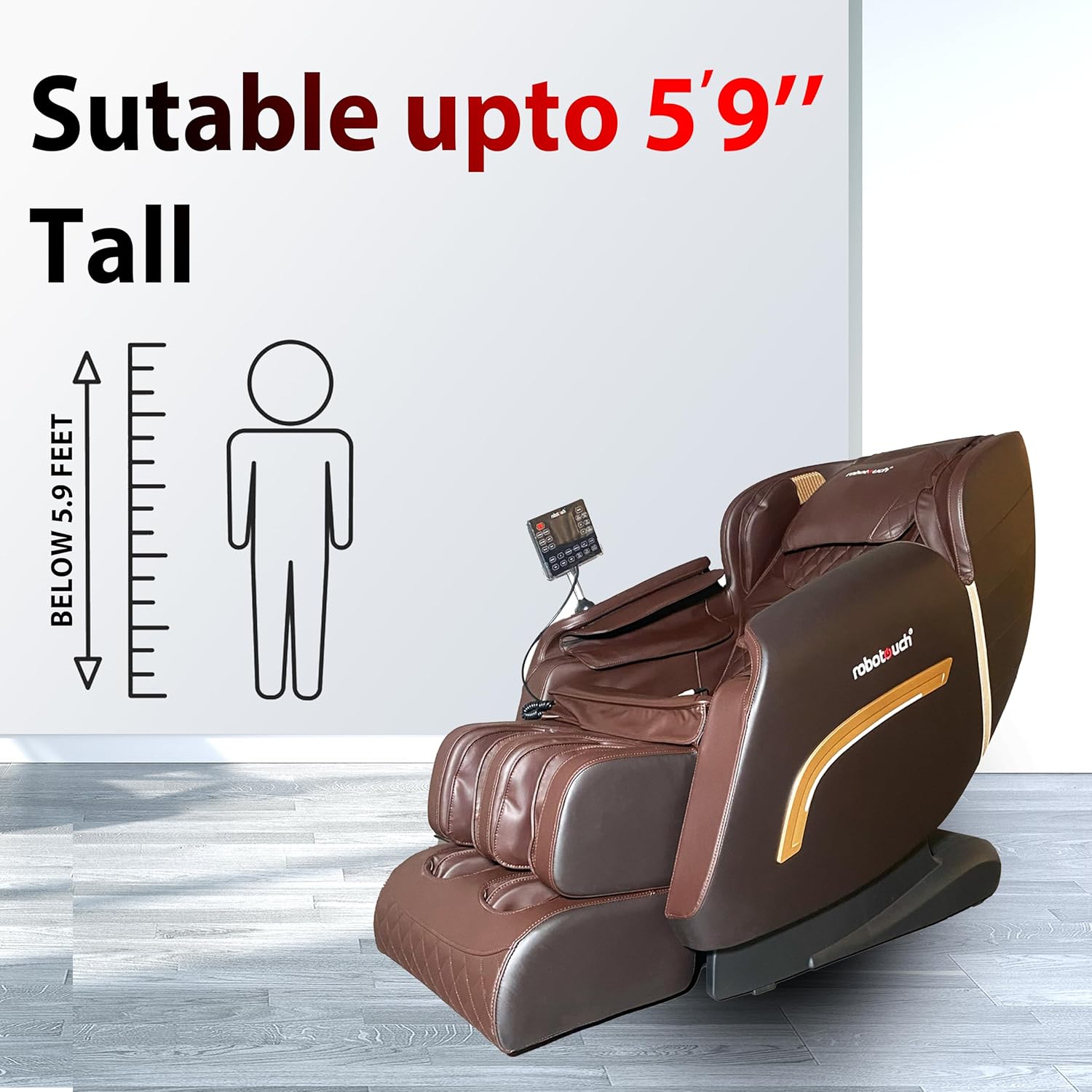 RoboTouch EcoLax SL Track Zero Gravity Full Body Electric Massage Chair (Brown)