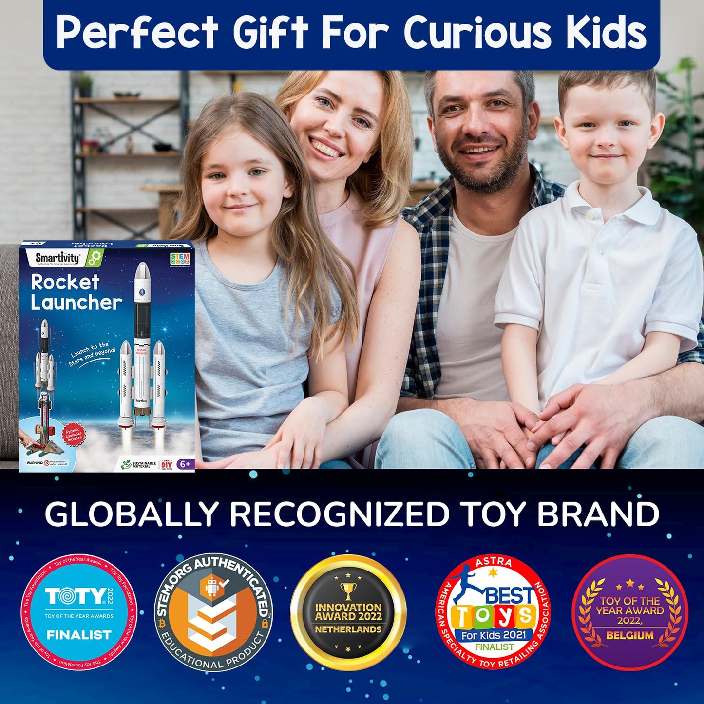 Smartivity DIY Rocket Launcher Kit for Kids 6, 7, 8, 9, 10, 11, 12 Years Old | Build Your Own Rocket and Launcher | Christmas/Birthday Gift for Smart Kids | DIY Science Toy for Boys & Girls 6-12 Years