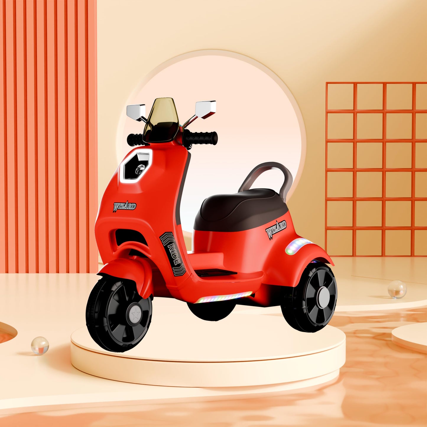 Cockatoo 5ECruise Rechargable Electric Kids Bike with Music&LED, Kids Scooter Bike for 1-5 Years Boys&Girls Powered by 6V Battery & Motor for 4.5-6Hr Ride with Foot Accelerator(Harrlay,Green)