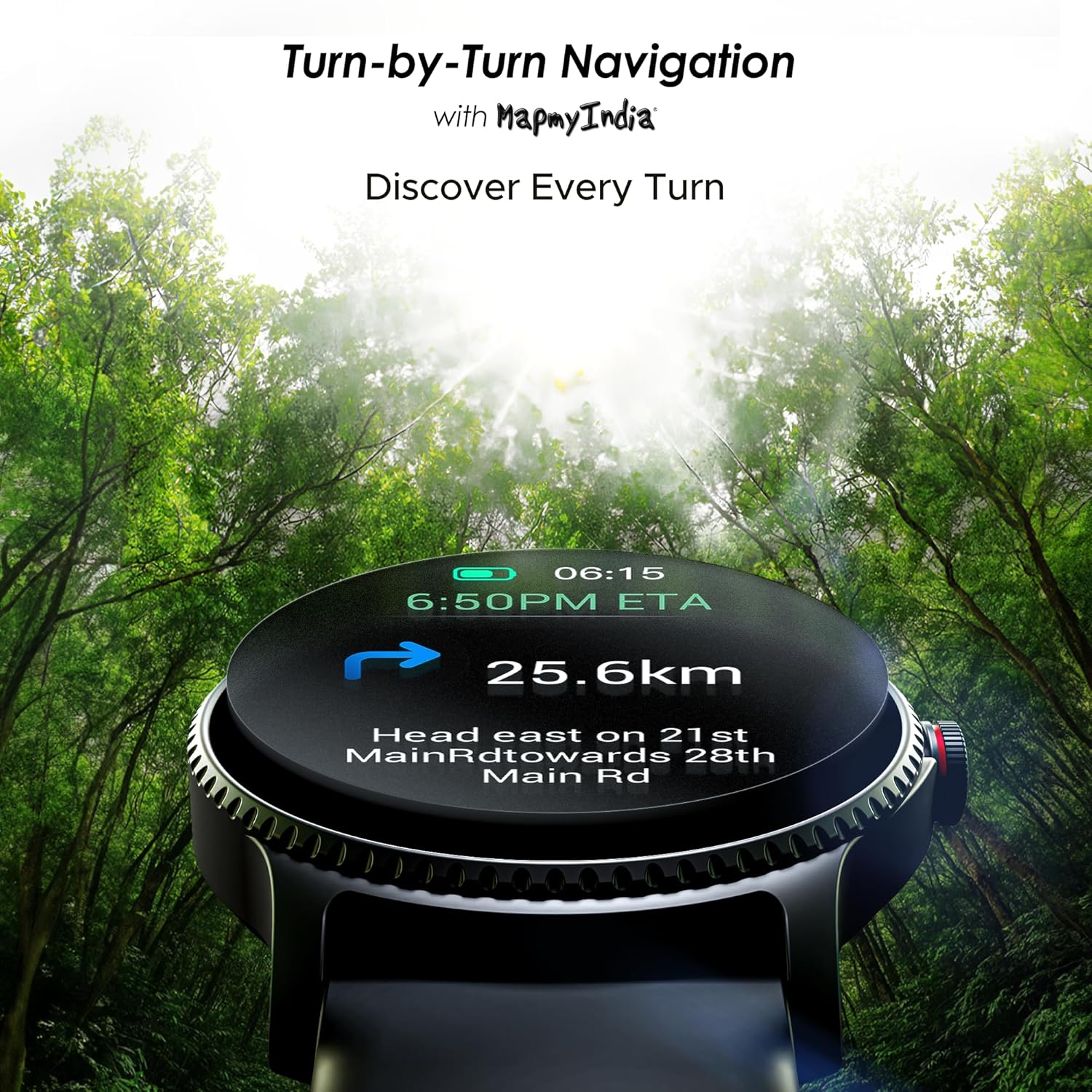 boAt Lunar Discovery w/ 1.39" (3.5 cm) HD Display, Turn-by-Turn Navigation, DIY Watch Face Studio, Bluetooth Calling, Emergency SOS, QR Tray, Smart Watch for Men & Women(Active Black)