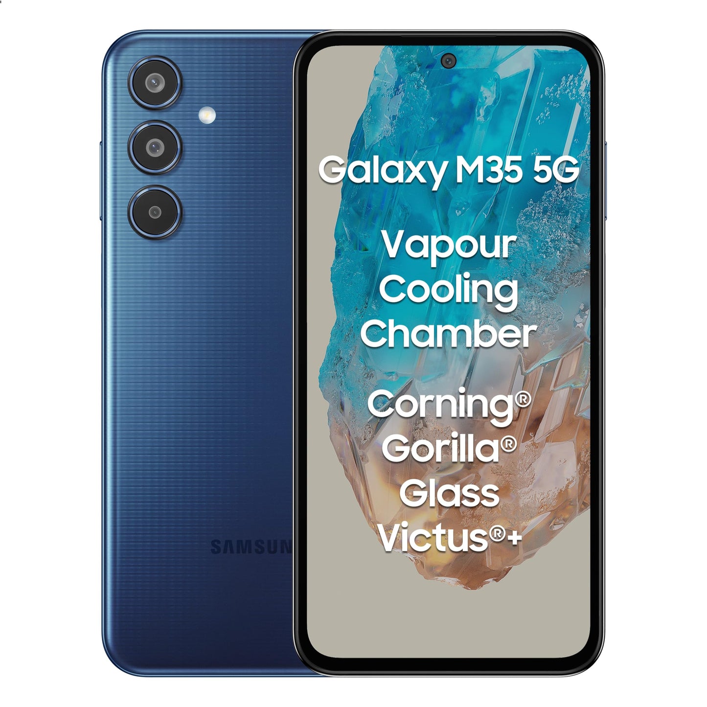 Samsung Galaxy M35 5G (Daybreak Blue,8GB RAM,256GB Storage)| Corning Gorilla Glass Victus+| AnTuTu Score 595K+ | Vapour Cooling Chamber | 6000mAh Battery | 120Hz Super AMOLED Display| Without Charger - Springkart 