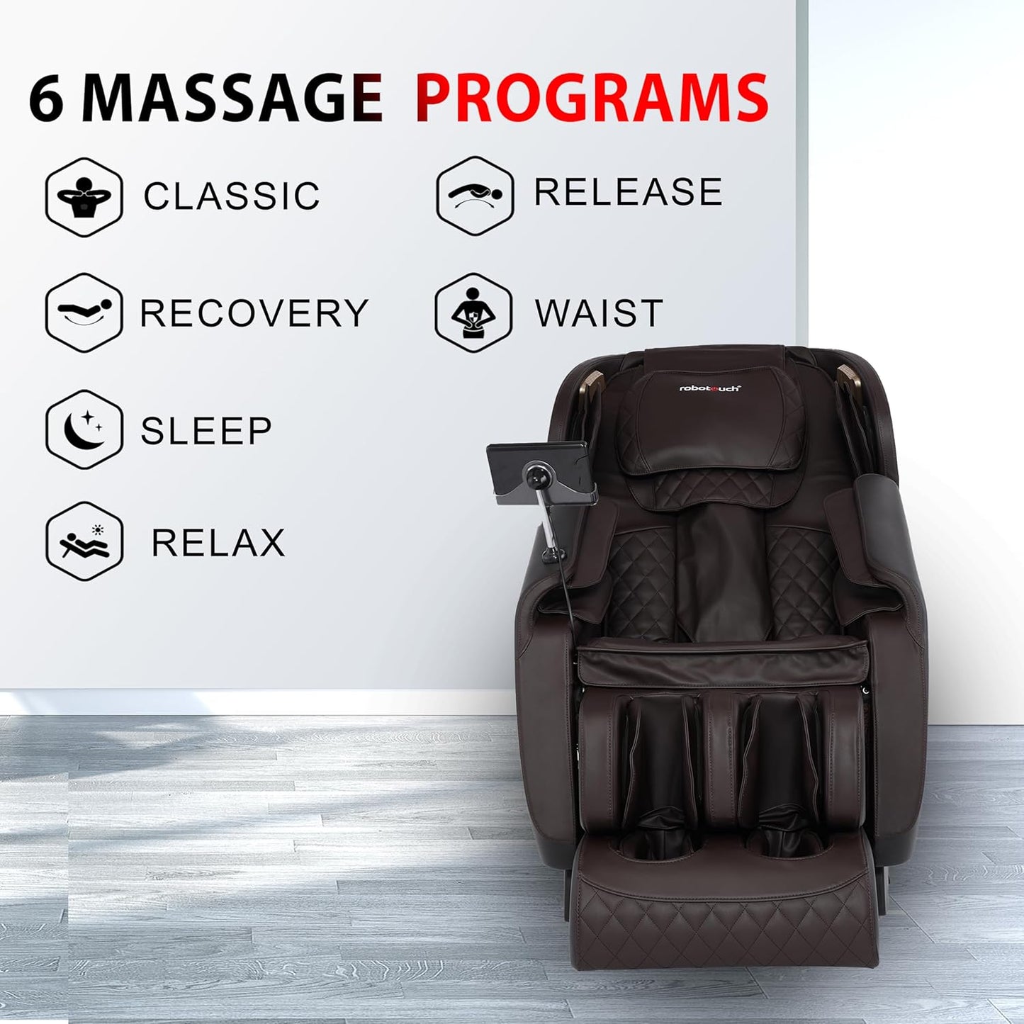 RoboTouch EcoLax SL Track Zero Gravity Full Body Electric Massage Chair (Brown)