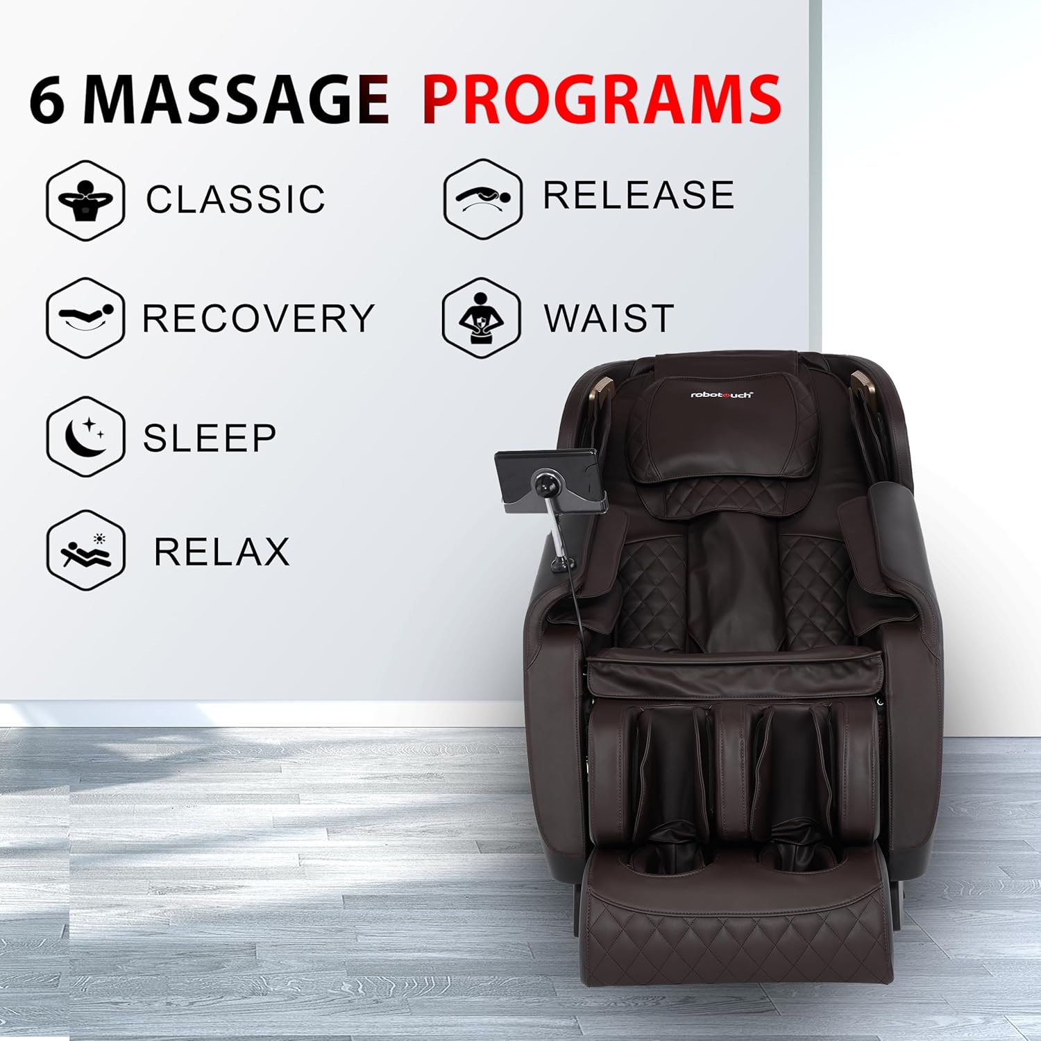 RoboTouch EcoLax SL Track Zero Gravity Full Body Electric Massage Chair (Brown)