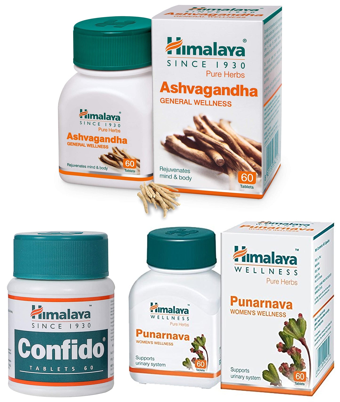 Himalaya Ashvagandha General Wellness Tablets | Stress Relief | Rejuvenates Mind & Body - 60 Tablets - Springkart 