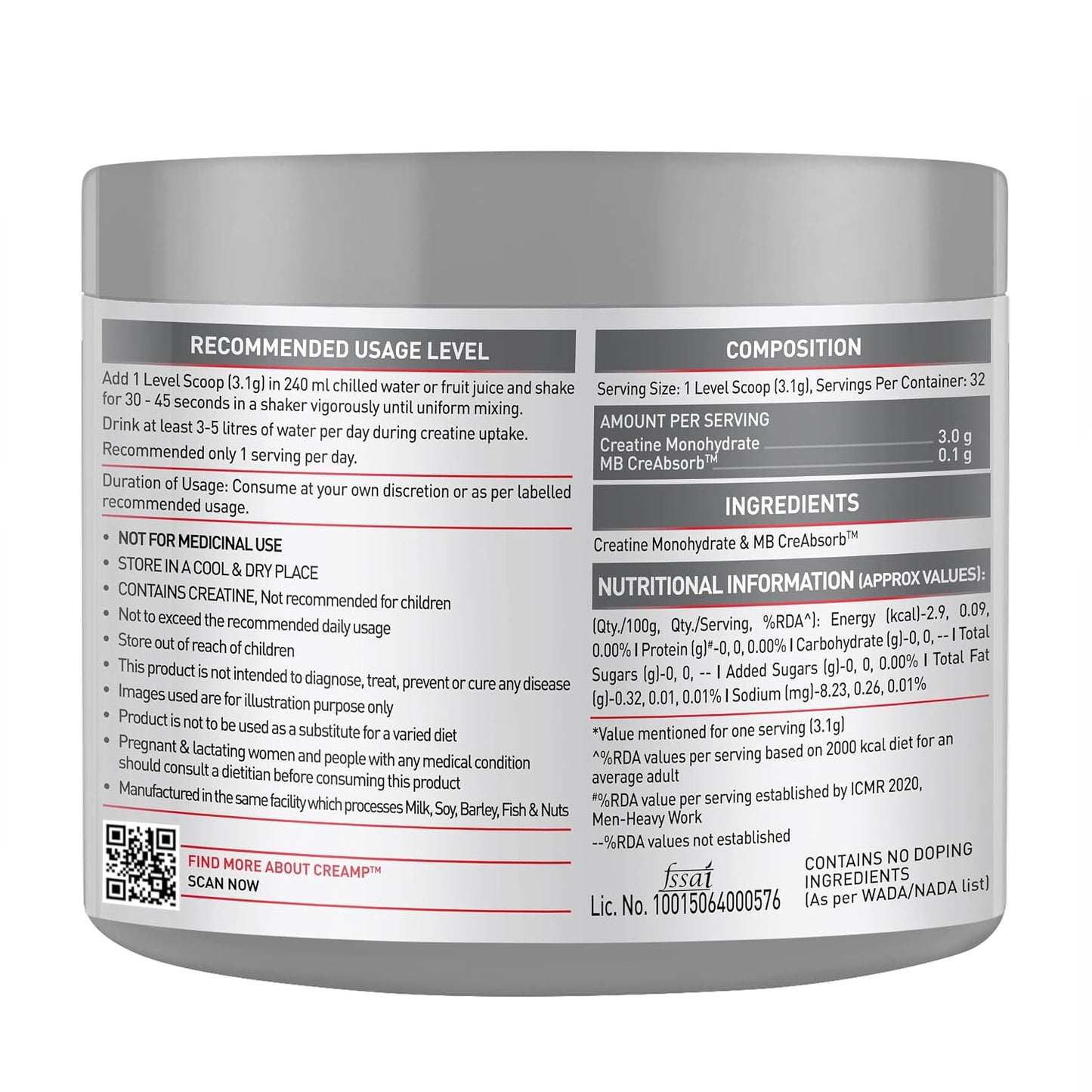 MuscleBlaze Biozyme Performance Whey Protein, 4kg + Creatine 100g