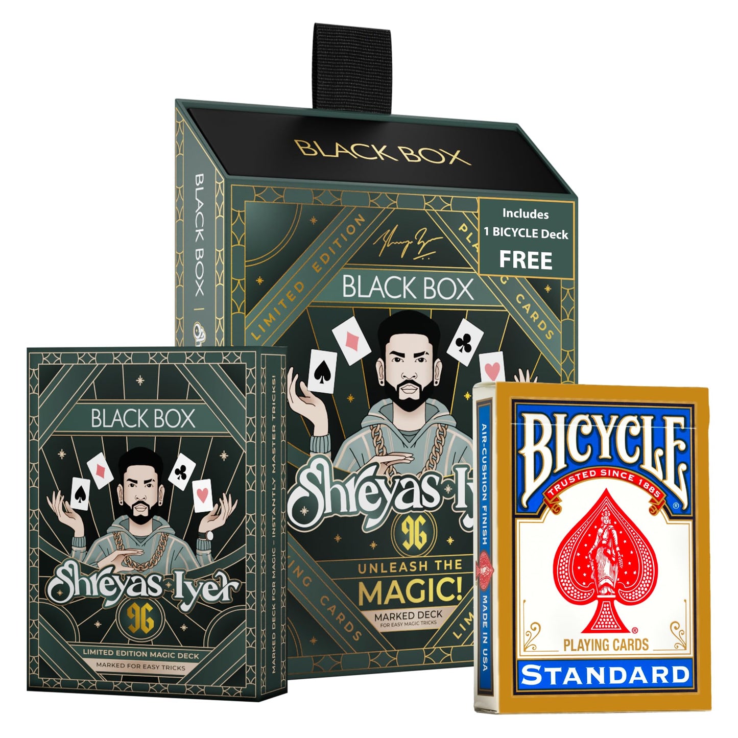 Black Box Premium Plastic Kid Black Box Playing Card Game (Set of 2),Waterproof, Bridge Size