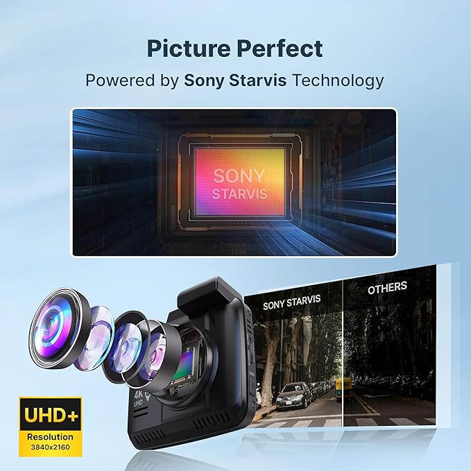 Crossbeats RoadEye 3.0 4K UHD 8MP Dash Camera for Car Front and Rear| Sony STARVIS IMX335 Sensor| GPS Logger & ADAS (4K UHD 2024 Model)
