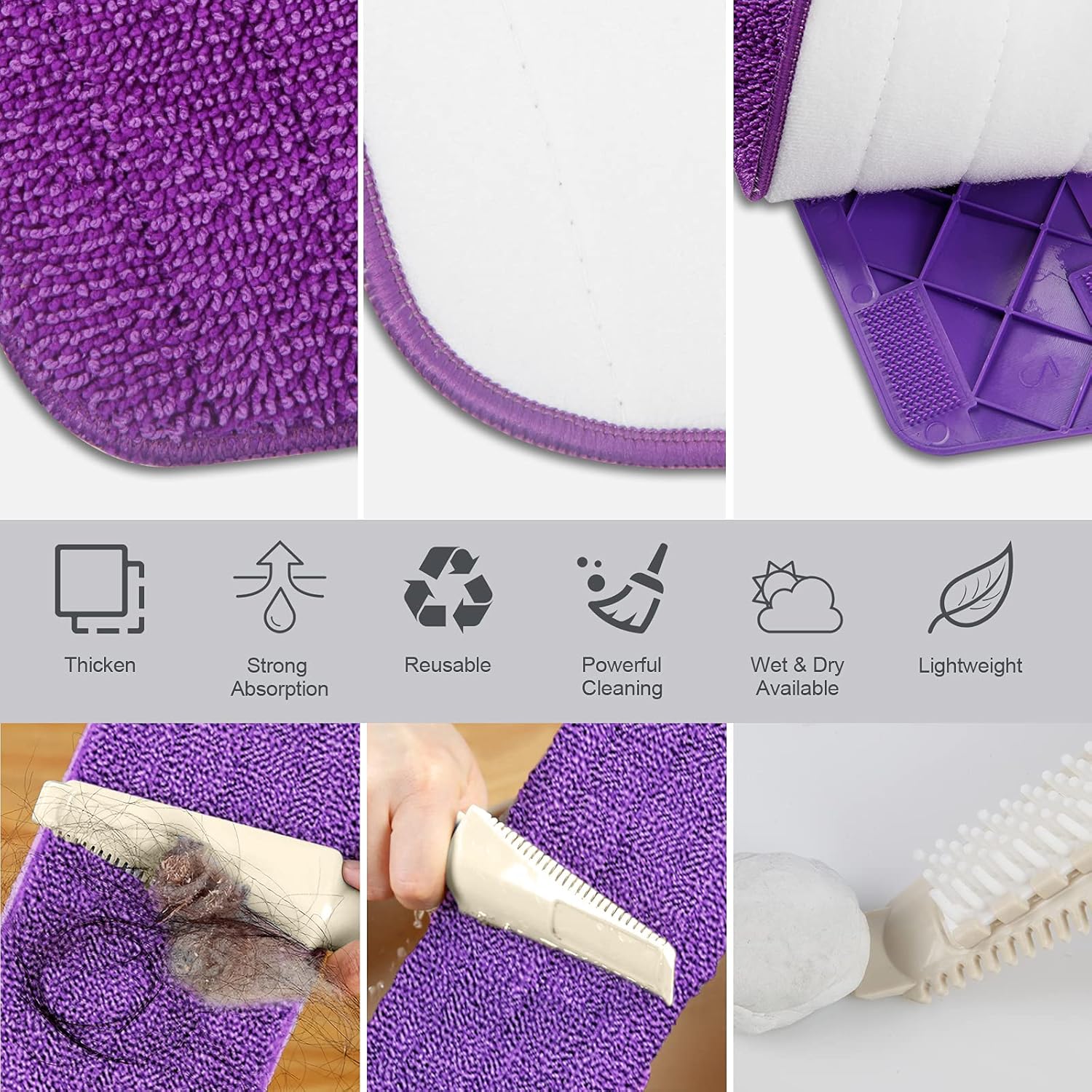 SEVENMAX Spray Mop For Floor Cleaning - Microfiber Floor Mop With 550Ml Refillable Bottle 3 Washable Pads Kitchen Dry Wet Flat Dust Mop For Cleaning Hardwood Laminate Wood Ceramic Marble Tile Floors