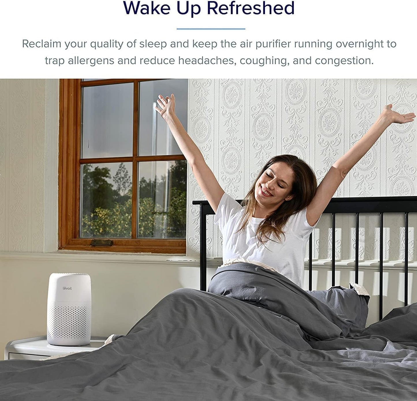 LEVOIT Core Mini Air Purifier For Coverage Area 183 Sq Ft, H13 Truehepa Filter, Remove 99.97% Dust, Smoke, & Pollen, With Fragrance Sponge, (2 Years Warranty), White