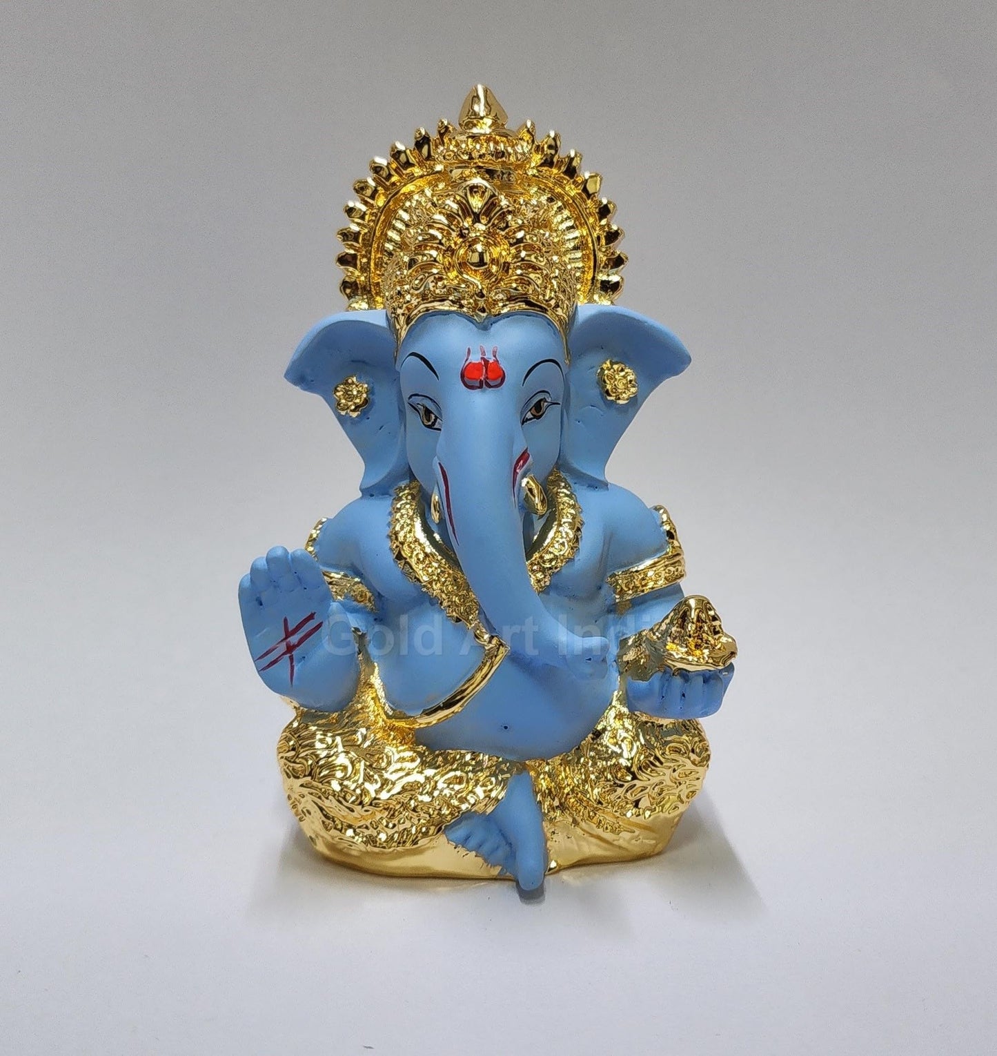 Gold Art India Mango Terracotta Finish Ganesha for Car Dashboard Home Decor Gifting Diwali Birthday Festivals 3.5 x 2 Inches