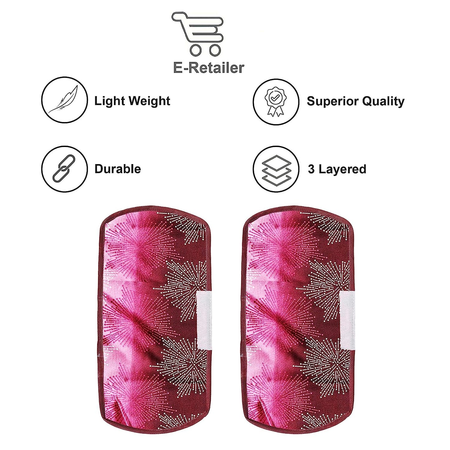 Fridge Cover Handle Cover Polyester High Material Cover For All Fridge Handle Use ( Set Of 2 Pcs ) Multi Design - Springkart 