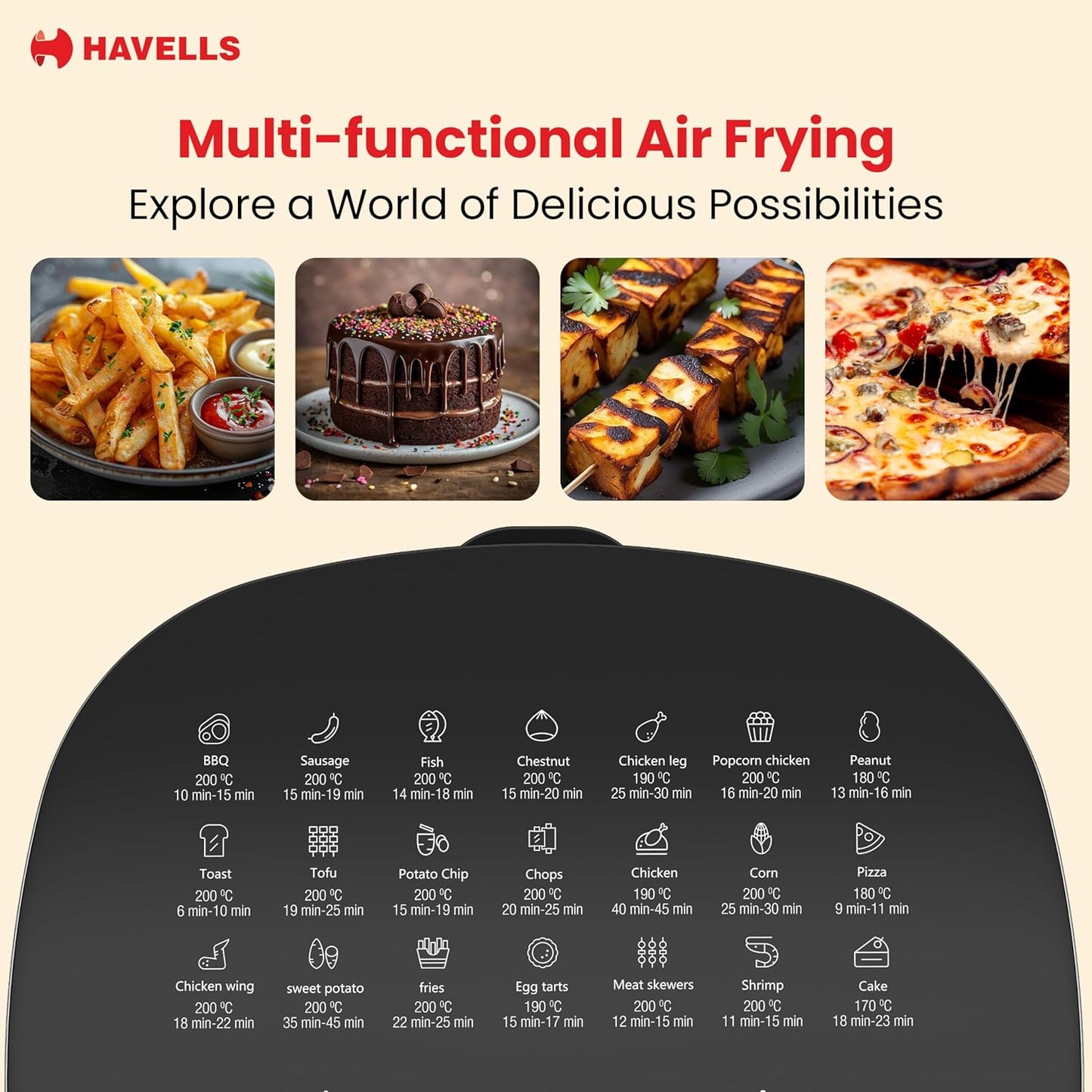 Havells Prolife Stellar Chef Air Fryer 5.5 Ltr|1500 Watts|See Through Window|Aerocrisp Tech: Rapid air circulation in every direction|Non Stick Silicon Coated Basket|2Yr Door Step Warranty by Havells