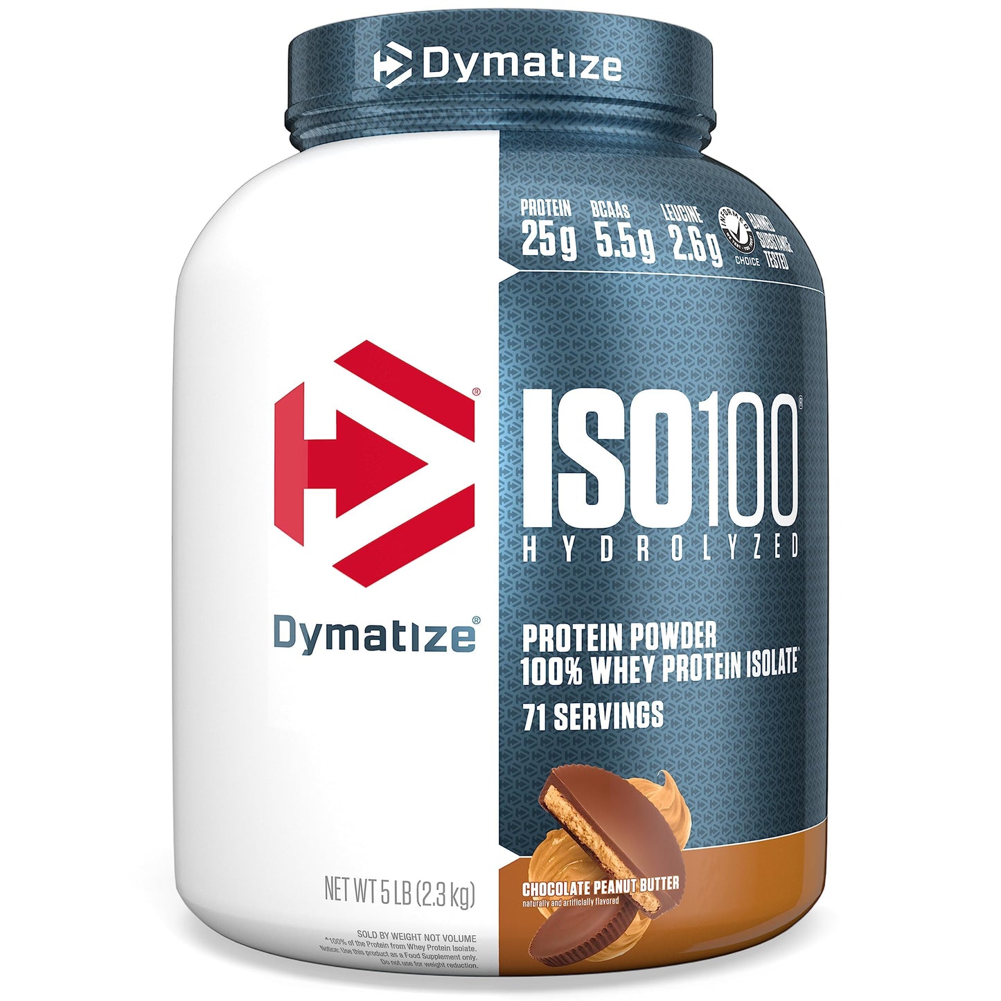 Dymatize Nutrition ISO100 Hydrolyzed Whey Protein Isolate | Fast-Digesting | Muscle Recovery Formula with Amino Acids | Low Sugar & Fat | Strawberry | 5 Lbs
