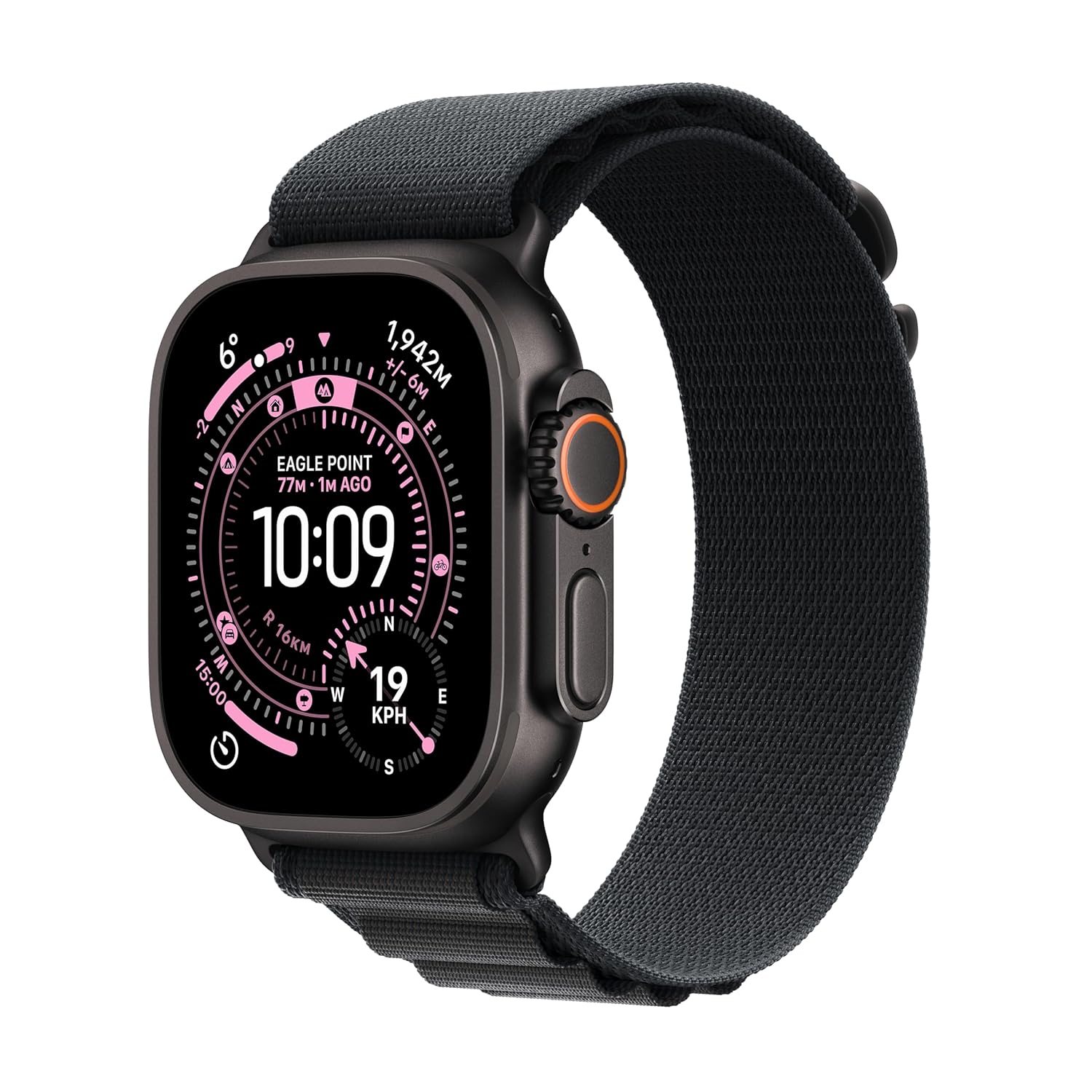 Apple Watch Ultra 3 GPS + Cellular 49mm Black Titanium Case with Black Alpine Loop - Medium