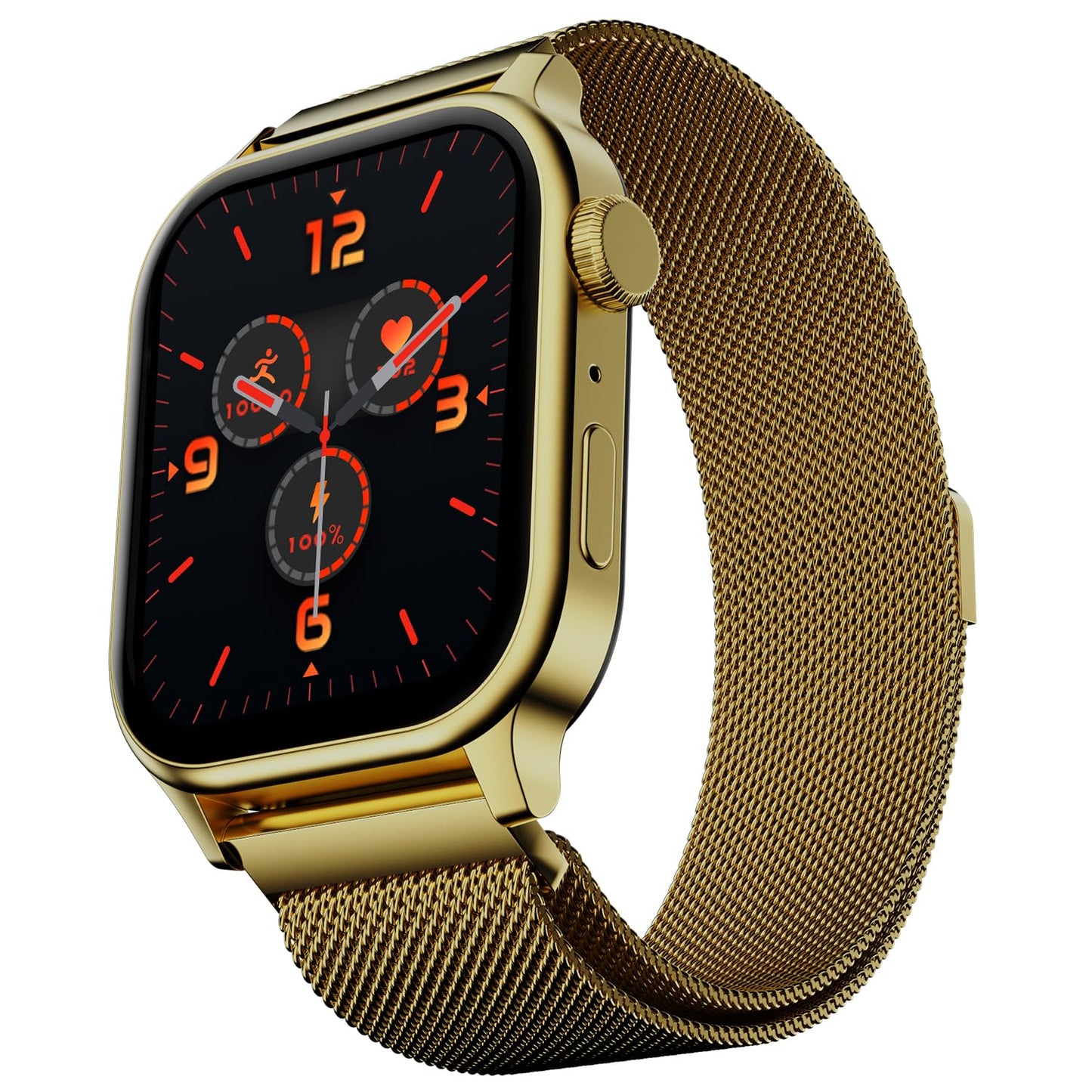 Fire-Boltt Rise Smart Watch 1.85″ with Bluetooth Calling, AI Voice Assistant, Rotating Crown, SpO2 & Heart Rate Monitor, 123 Sports Modes, IP67 Waterproof Metal Smartwatch for Men & Women - Black