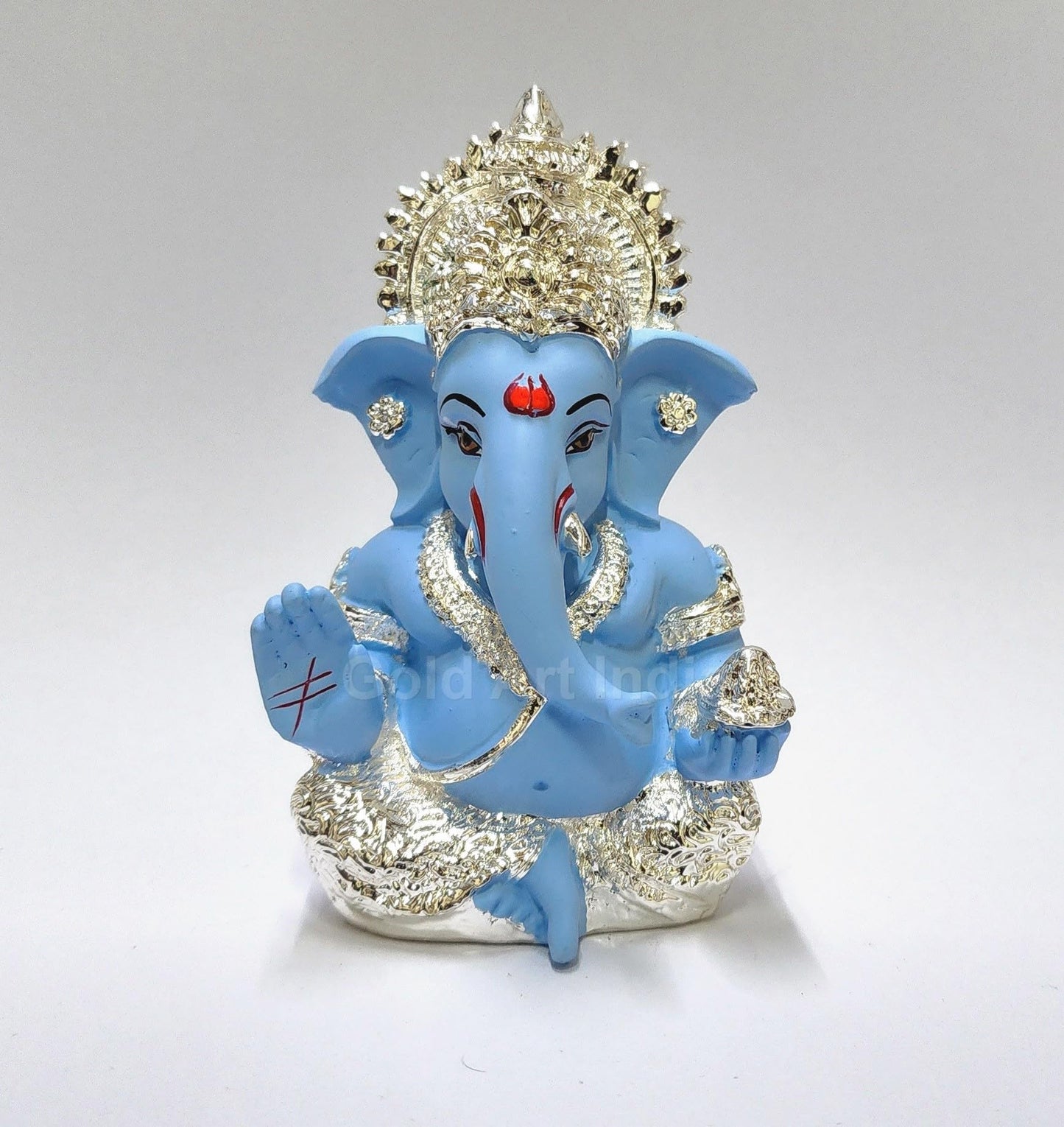 Gold Art India Mango Terracotta Finish Ganesha for Car Dashboard Home Decor Gifting Diwali Birthday Festivals 3.5 x 2 Inches