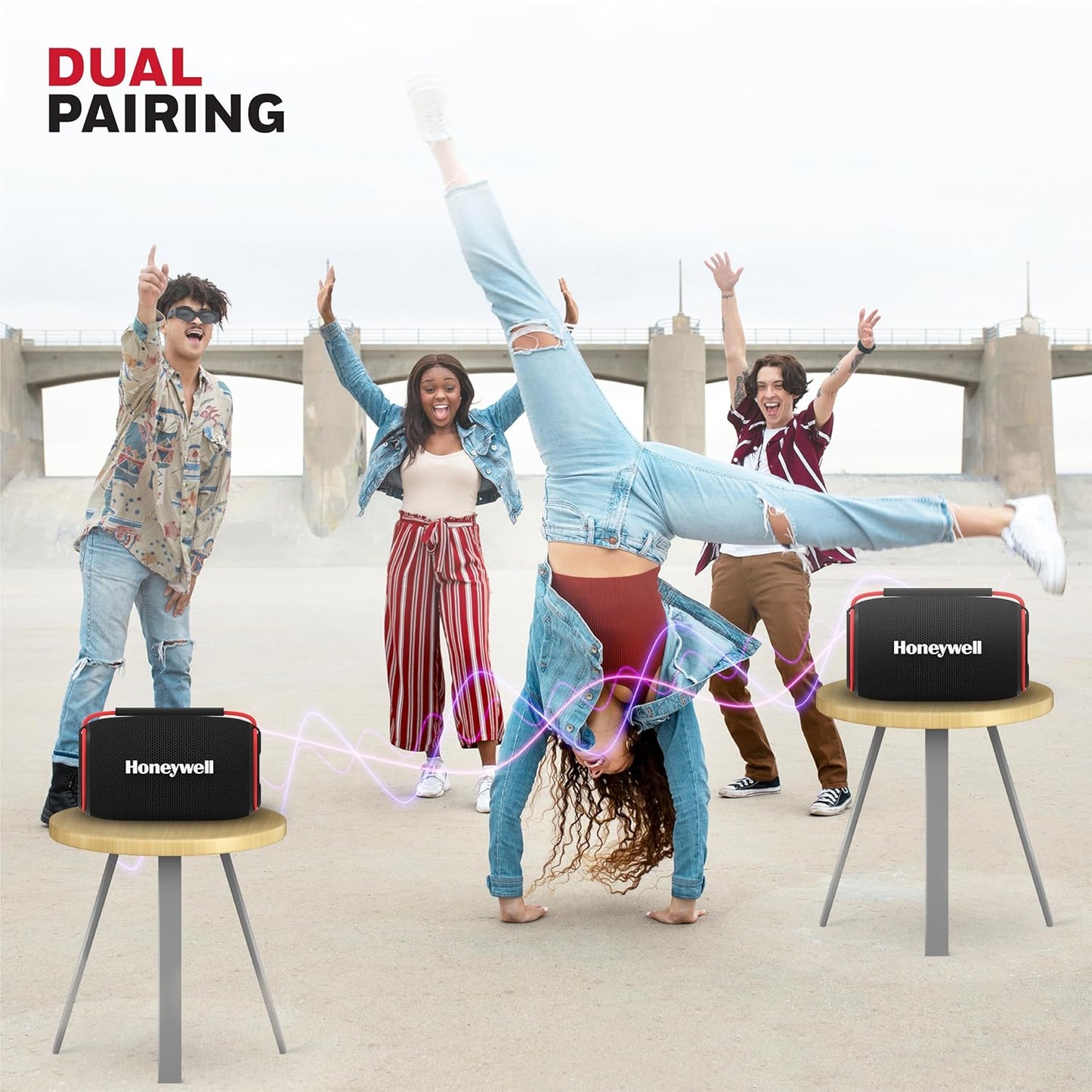 Honeywell Suono P400 Bluetooth 5.3 Wireless Portable Speaker, 15W Output, Deep Bass, 10H Playtime, IPX6, TWS Pairing, RGB Lights, SD/AUX/Type-C Support, Built-in Mic, 78mm Drivers, 2-Year Warranty