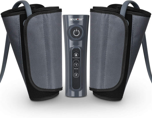 CINCOM Corded Electric Leg Massager, Leg Compression Massager for Circulation and Pain Relief Air Compression Foot Calf Thigh Massager with Handheld Controller (For Calf), Grey