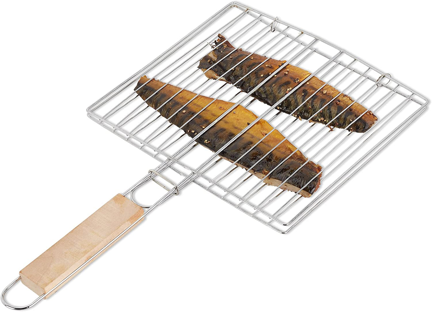 Kitchen Square Roaster Grill Barbecue Grill with Wooden Handle - Springkart 
