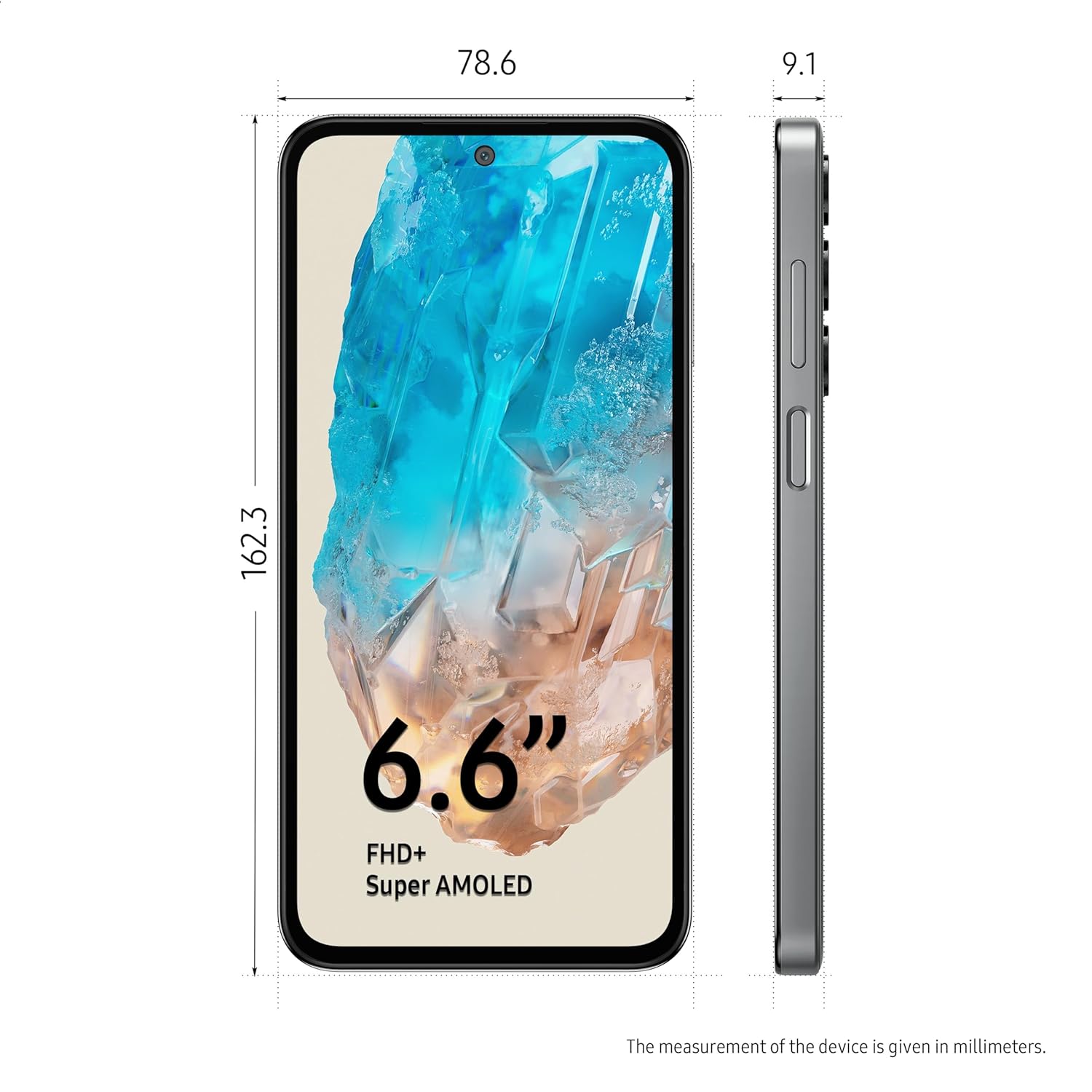 Samsung Galaxy M35 5G (Thunder Grey,8GB RAM,256GB Storage)| Corning Gorilla Glass Victus+| AnTuTu Score 595K+ | Vapour Cooling Chamber | 6000mAh Battery | 120Hz Super AMOLED Display| Without Charger - Springkart 