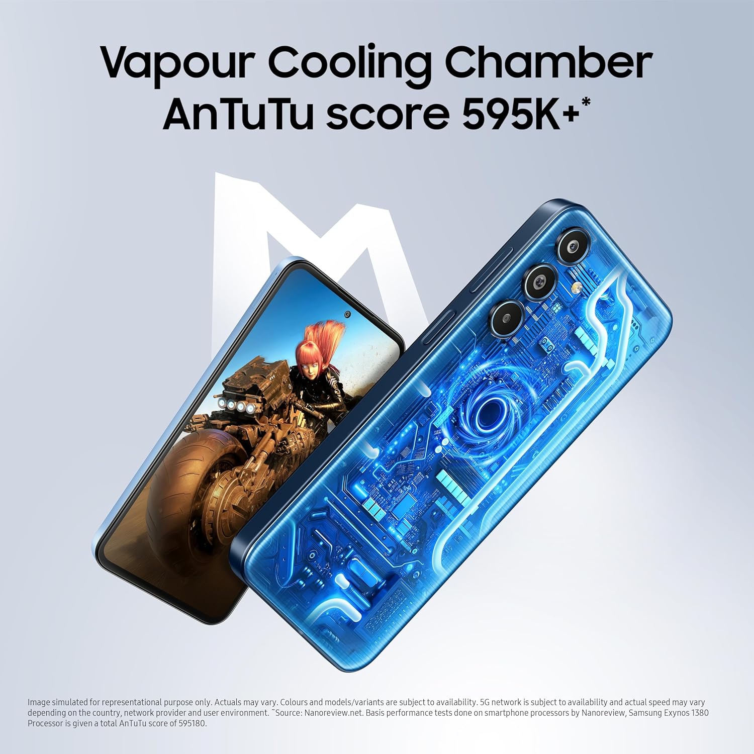 Samsung Galaxy M35 5G (Thunder Grey,8GB RAM,256GB Storage)| Corning Gorilla Glass Victus+| AnTuTu Score 595K+ | Vapour Cooling Chamber | 6000mAh Battery | 120Hz Super AMOLED Display| Without Charger - Springkart 