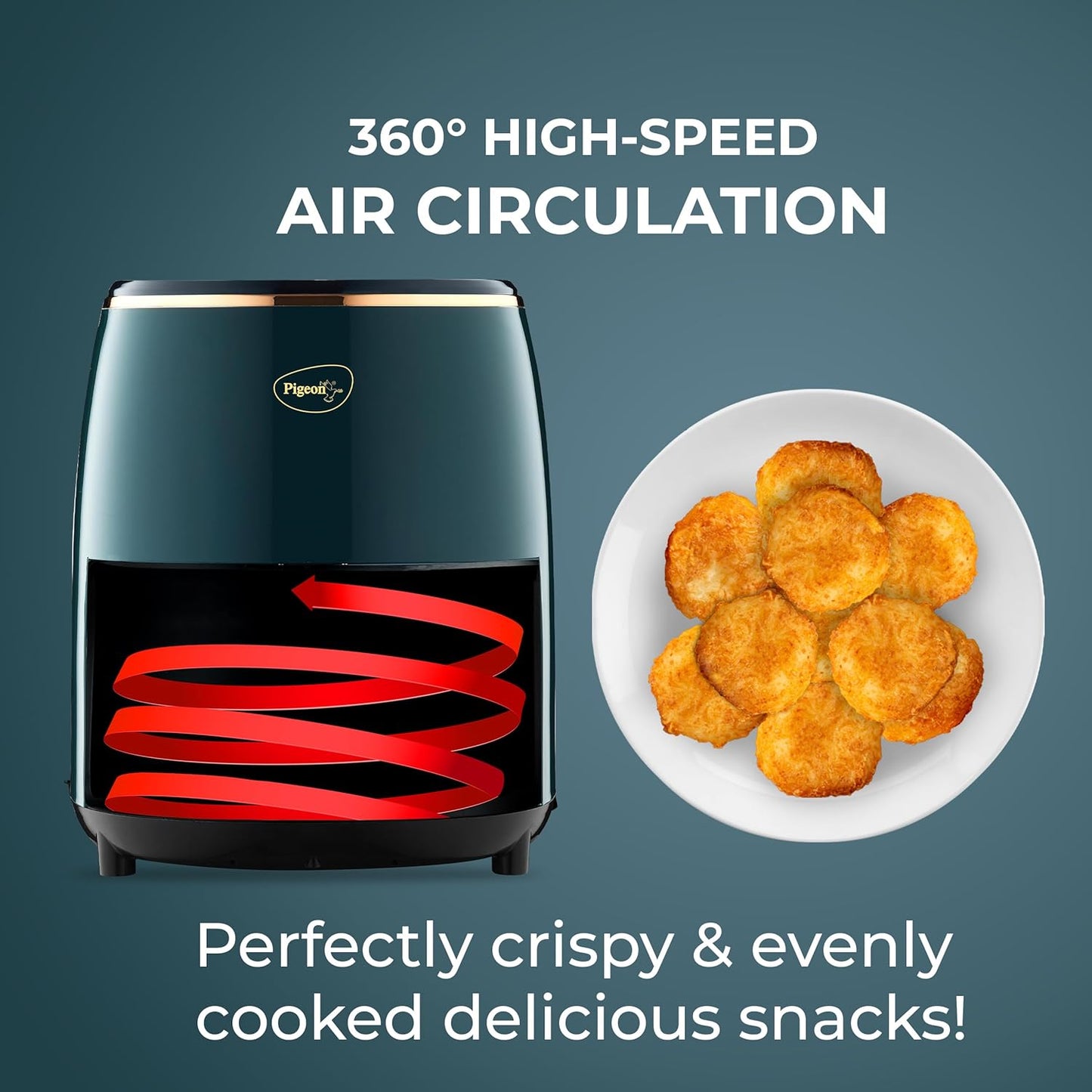 Pigeon Healthifry Digital Air Fryer, 360° High Speed Air Circulation Technology 1200 W with Non-Stick 4.2 L Basket