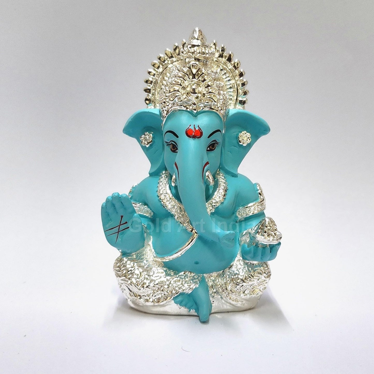 Gold Art India Mango Terracotta Finish Ganesha for Car Dashboard Home Decor Gifting Diwali Birthday Festivals 3.5 x 2 Inches