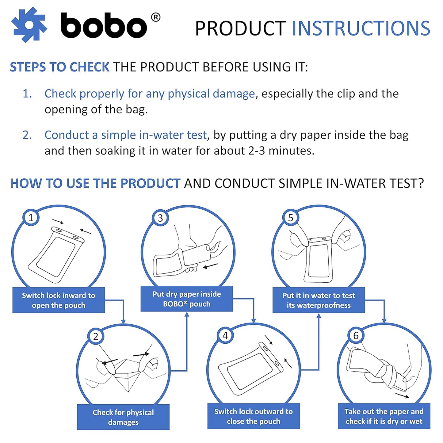 BOBO Universal Waterproof Pouch (Big Size) Cellphone Dry Bag Case for Smartphone – Transparent (Pack of 1)