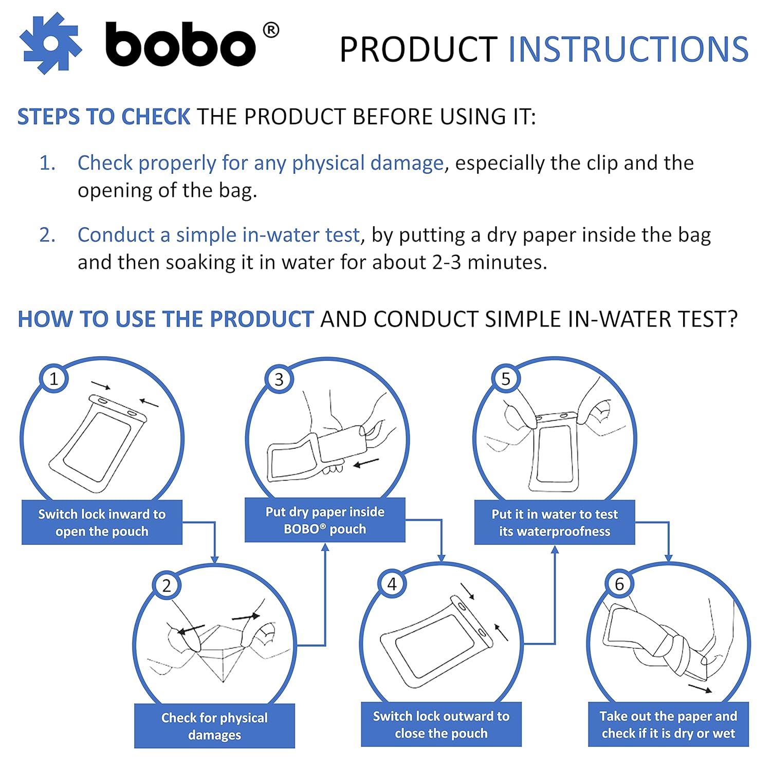 BOBO Universal Waterproof Pouch (Big Size) Cellphone Dry Bag Case for Smartphone – Transparent (Pack of 1)