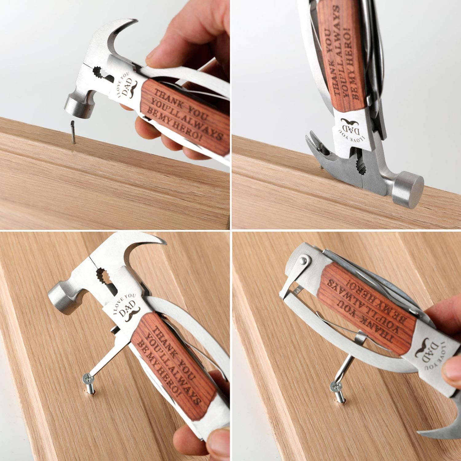 Fathers Day Gifts, Dad Birthday Gifts for Dad from Daughter Son, All in One Tools Hammer Multitool, Opener Screwdriver, Cool Gadget Christmas Gifts Stocking Stuffer for Men, Outdoor Camping - Springkart 