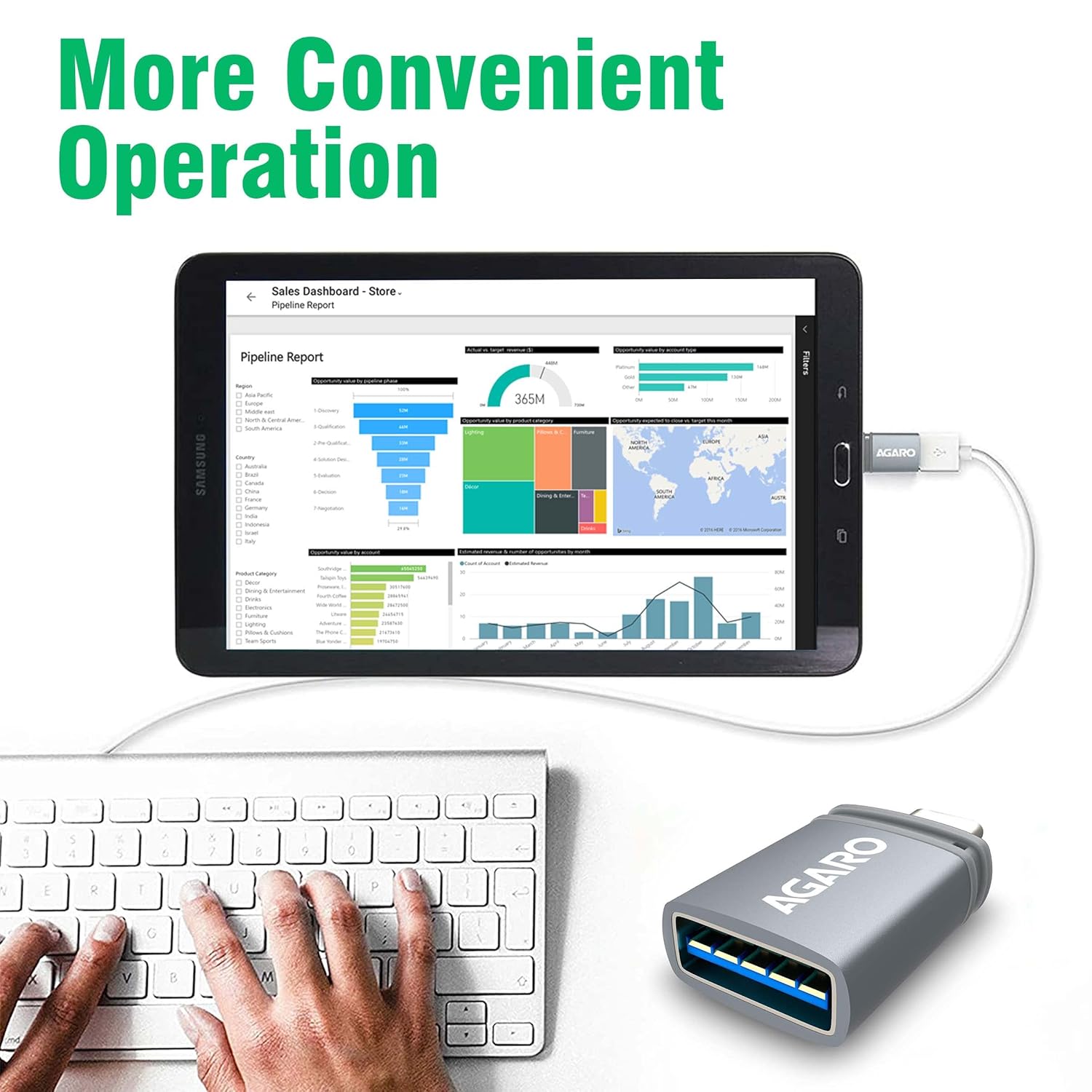 AGARO Blaze USB 3.0 to Type C OTG Adapter, Compatible with Thunderbolt to USB Adapter, Laptops Including MacBook Pro, Air and All Type-C Devices, Portable and High-Speed Data Transfer - Springkart 