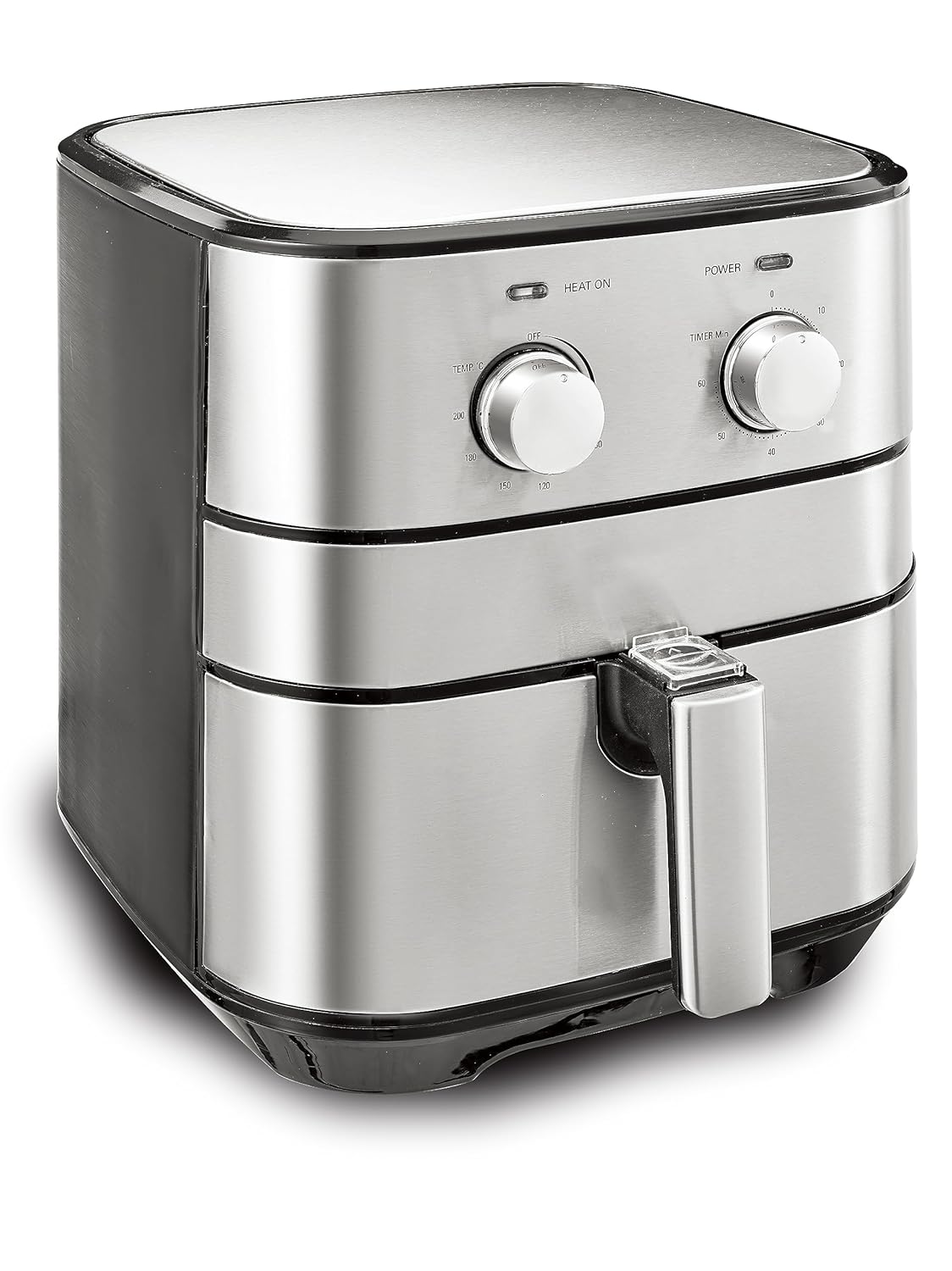 AMERICAN MICRONIC® 6.5 L Air Fryer for Home | 1700W Rapid Air Technology | Removable Basket | 60-Min Timer | Fry, Grill, Roast & Bake | Free Recipe Book | AMI-AFM-65LDx (Black & Steel)