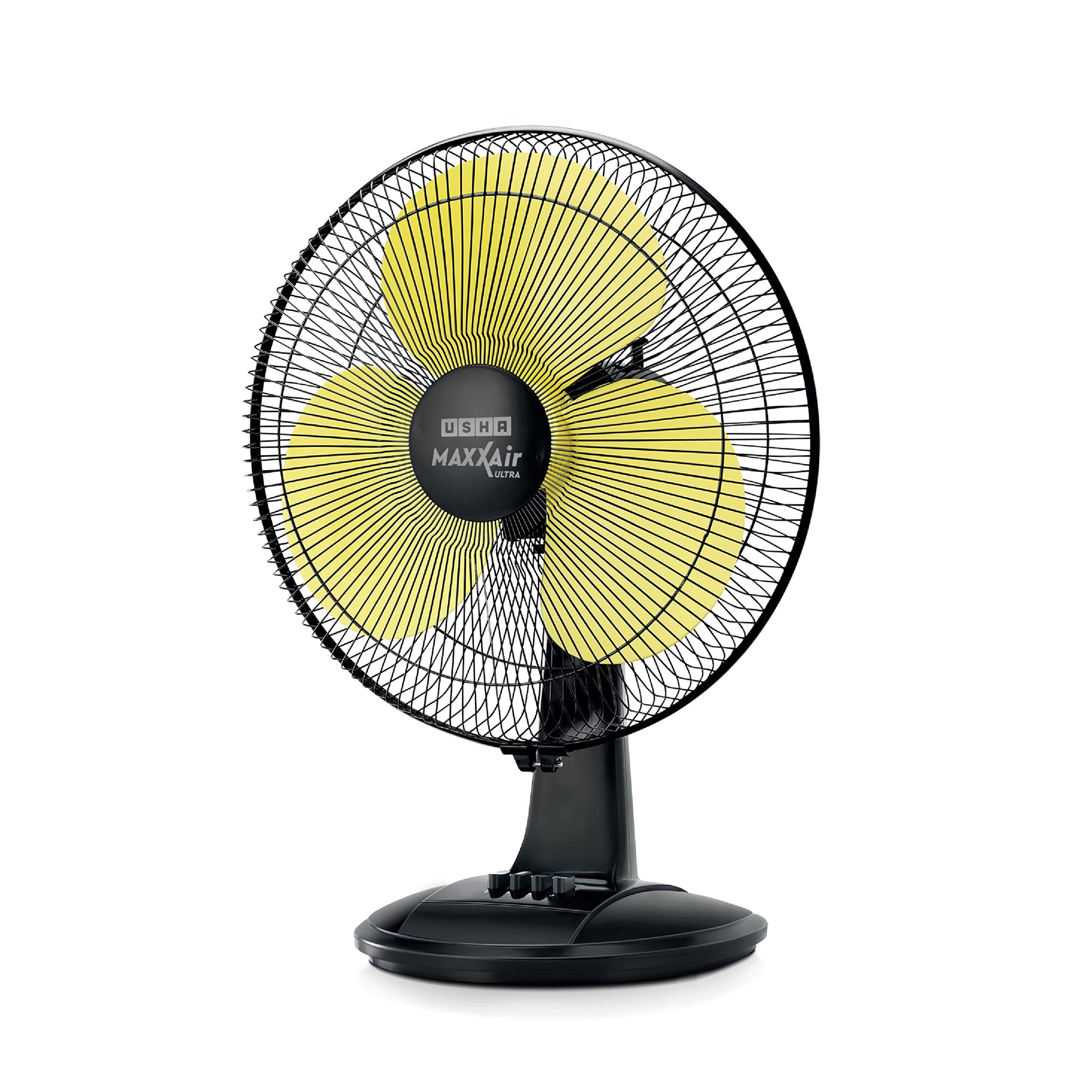 USHA Maxx Air Ultra Table Fan | 400MM Sweep Size | 1350 RPM | Aerodynamic Blade Design for High Air Delivery | Corrosion Protection with Plastic Blades | 3 Speed Settings | 100% Copper Motor | 2 Year Warranty | White