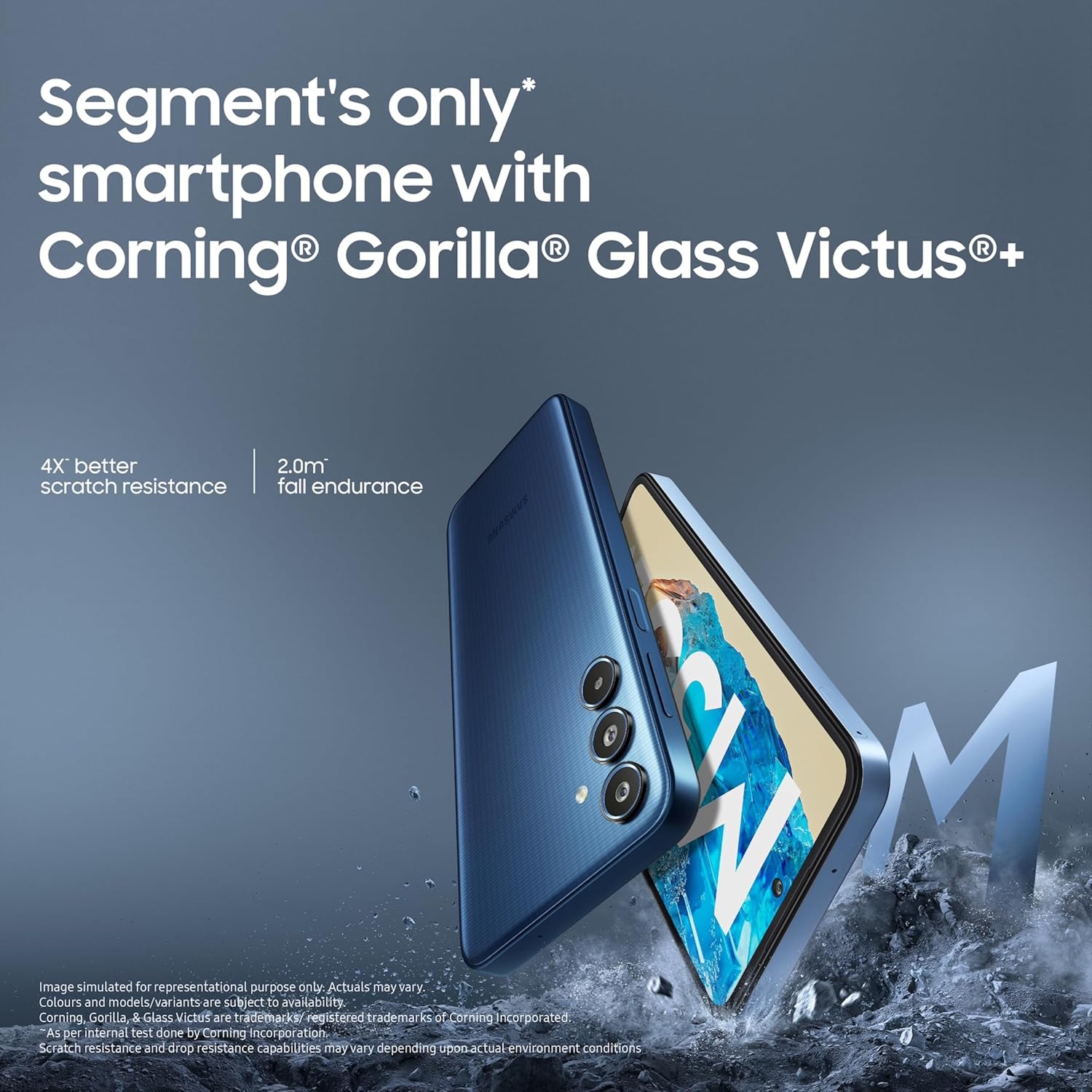 Samsung Galaxy M35 5G (Daybreak Blue,8GB RAM,256GB Storage)| Corning Gorilla Glass Victus+| AnTuTu Score 595K+ | Vapour Cooling Chamber | 6000mAh Battery | 120Hz Super AMOLED Display| Without Charger - Springkart 