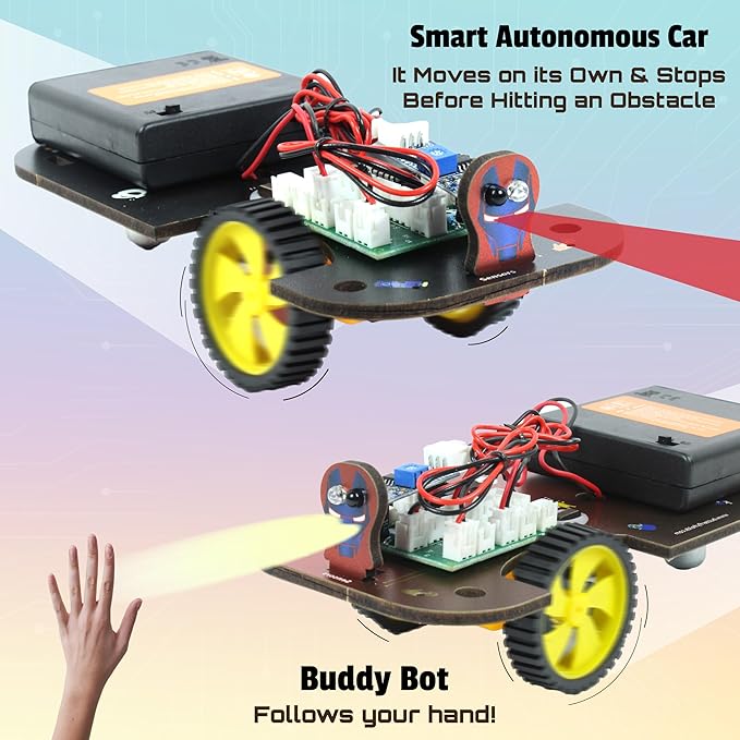 Butterfly EduFields 5in1 STEM Robotics kit | Robotics Kits for Kids Ages 8 9 10 11 12 Years Old Boys Girls | Electronics Sensor Toy Modules | No Coding Required | Birthday Gift for Kids Ages 8+
