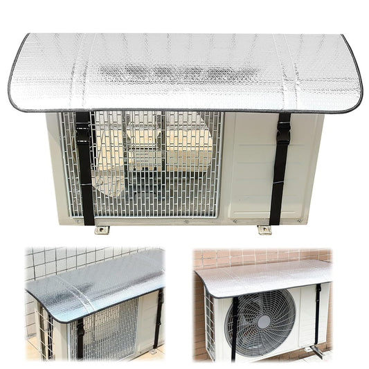 TecoKart® AC Outdoor Unit Protector, 40x80cm Aluminium Film Outdoor AC Cover with Adjustable Straps, Outdoor AC Unit Protector from Sunlight, Dust, and Rain for All AC Units - Springkart 