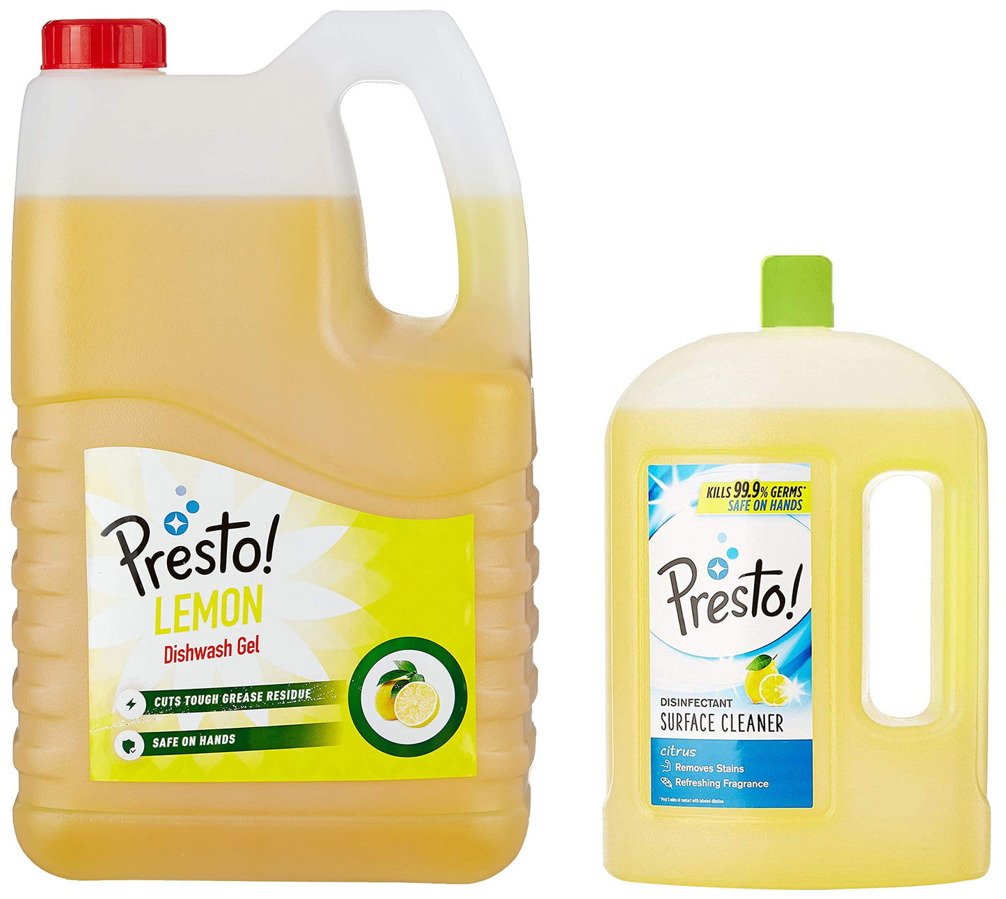 Amazon Brand - Presto! Dishwash Gel | Lemon | 5 Litre Refill Can | Dishwash Liquid | Cuts Through Grease | Safe On Hands