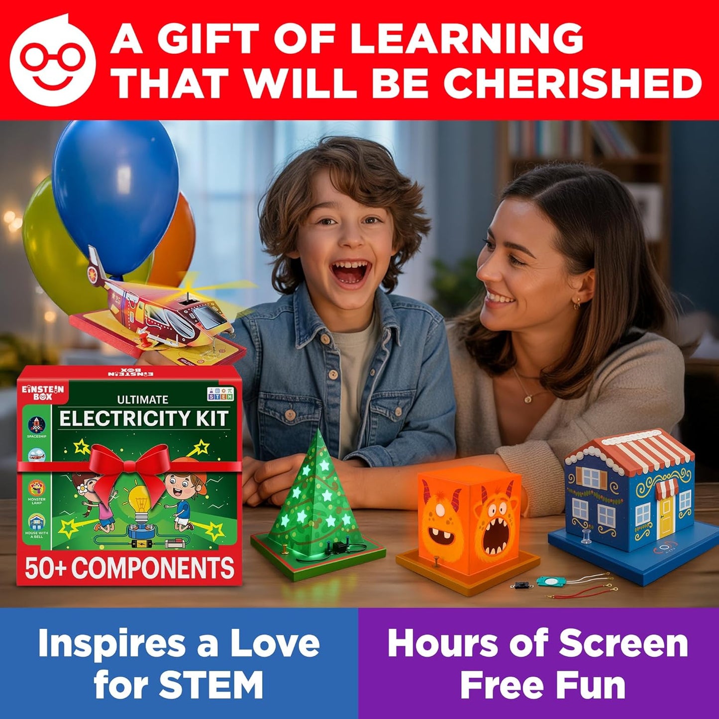 Einstein Box Ultimate Electricity & Science Kit | Science Project Kit | Electric Project Kit | Electronic Circuits | Electric Circuit Kit | Toys for Kids Ages 8-15 Years | Science Experiment Kit