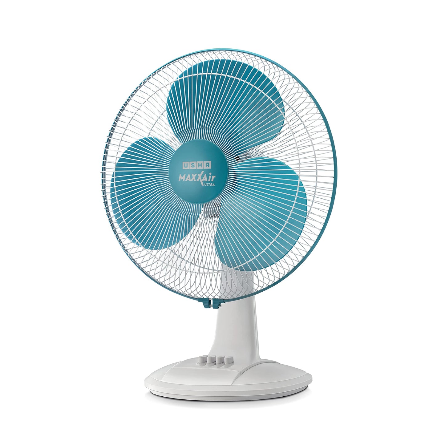 USHA Maxx Air Ultra Table Fan | 400MM Sweep Size | 1350 RPM | Aerodynamic Blade Design for High Air Delivery | Corrosion Protection with Plastic Blades | 3 Speed Settings | 100% Copper Motor | 2 Year Warranty | White