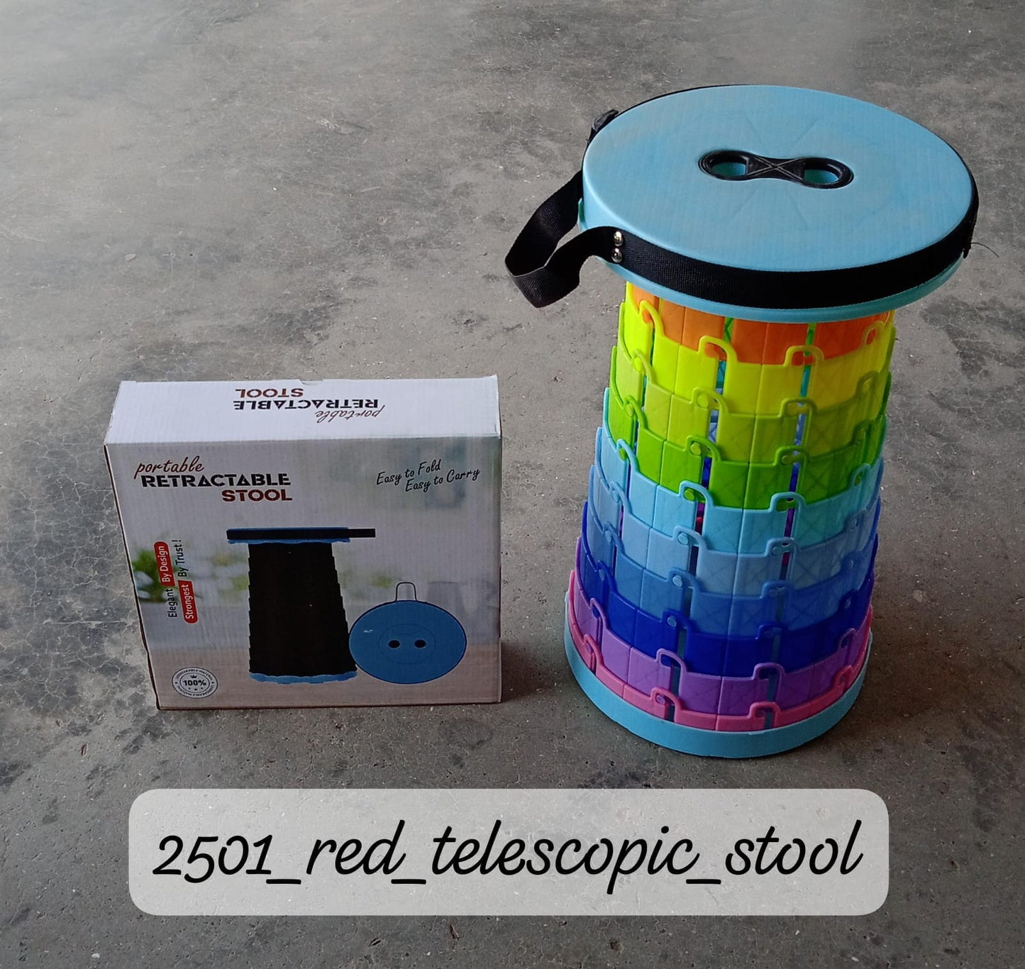 Foldable Height Adjusting Stool Space Saving Telescopic Stool (Mix Color) - Springkart 