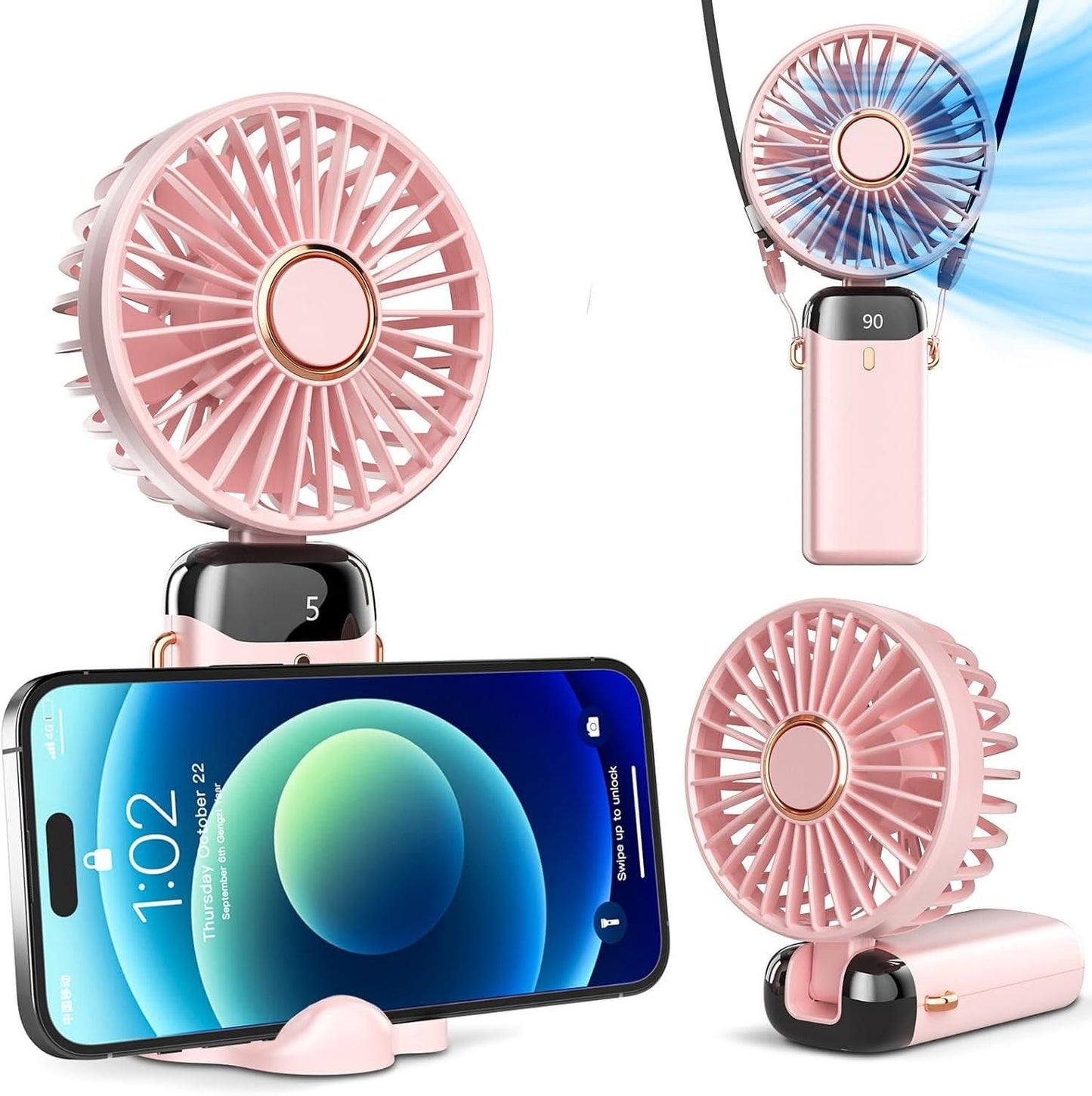 Portable Handheld Fan, Battery Operated Fan with LED Display - Springkart 