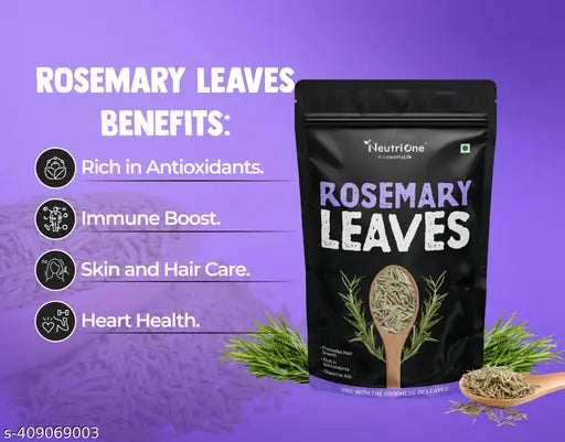 Premium Rosemary Dried Leaves - Organic Culinary Herb for Exquisite Flavor and Health Benefits 100gm With 100ml Spray Bottle. - Springkart 