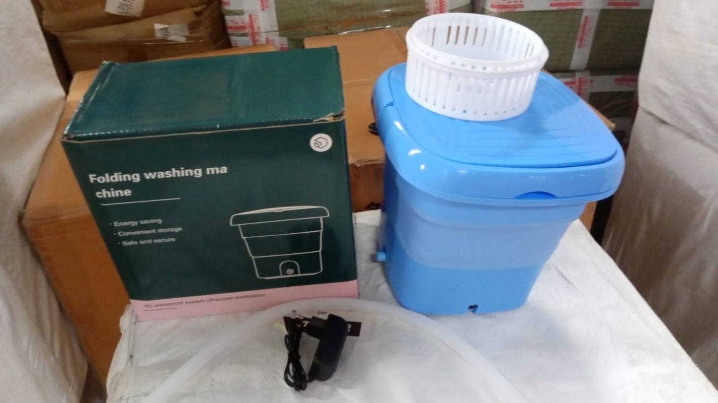 Mini Washing Machine Foldable Mini Washer with Drain Basket Portable Washing Machine Foldable for Laundry Travel Camping RV Baby Clothes - Springkart 