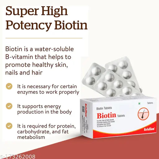 Biotin 10000 mcg Maximum Strength For Hair Growth ,Skin and Nails for Men & Women (30 No) - Springkart 
