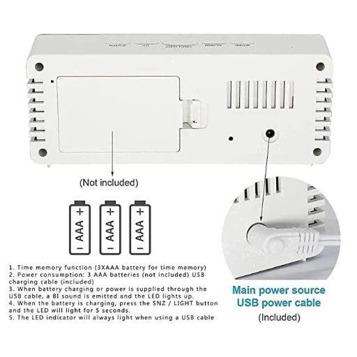 Digital Smart Back Light Table Mirror Alarm Clock - Springkart 