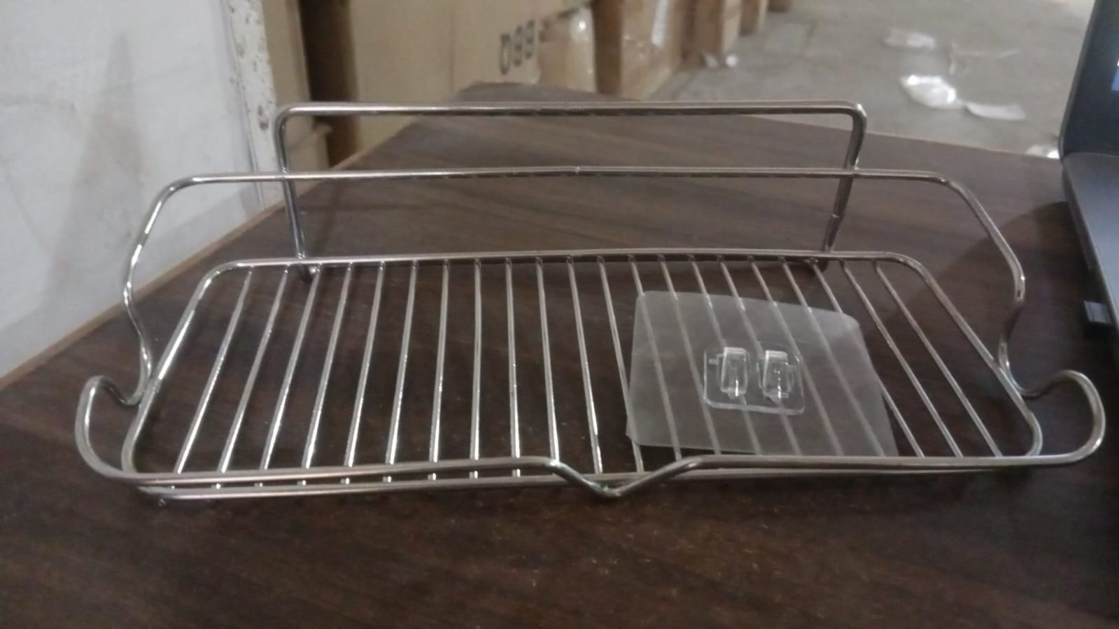 Stainless Steel Kitchen Bathroom Shower Shelf Storage Suction Basket Rack (1 Pc) - Springkart 