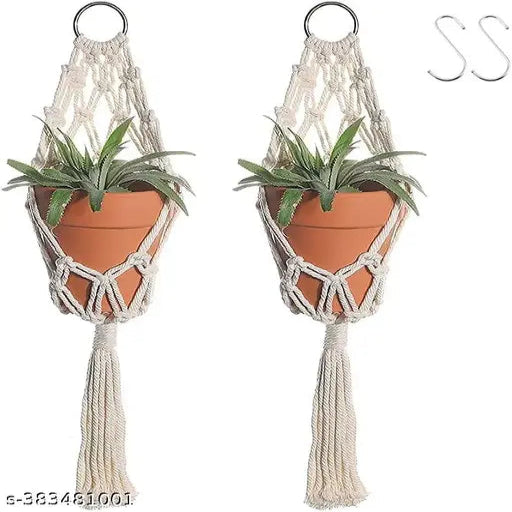 Hanging Planters Macrame Plant Hangers Indoor Outdoor Hanging Planter Handmade Hanging Plants Cotton Rope Hanging Basket Flower