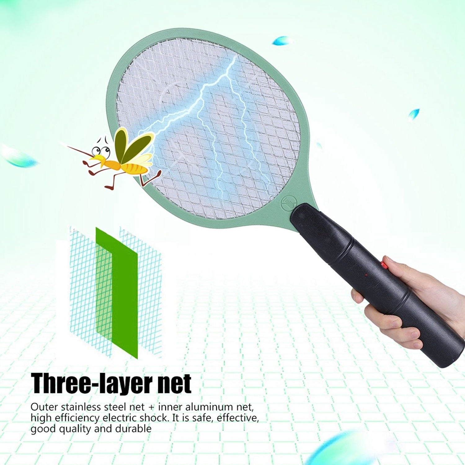 1754 Mosquito Killer Bat Electric Rechargeable Swatter Killing Racketzapper Insect Killer - Springkart 