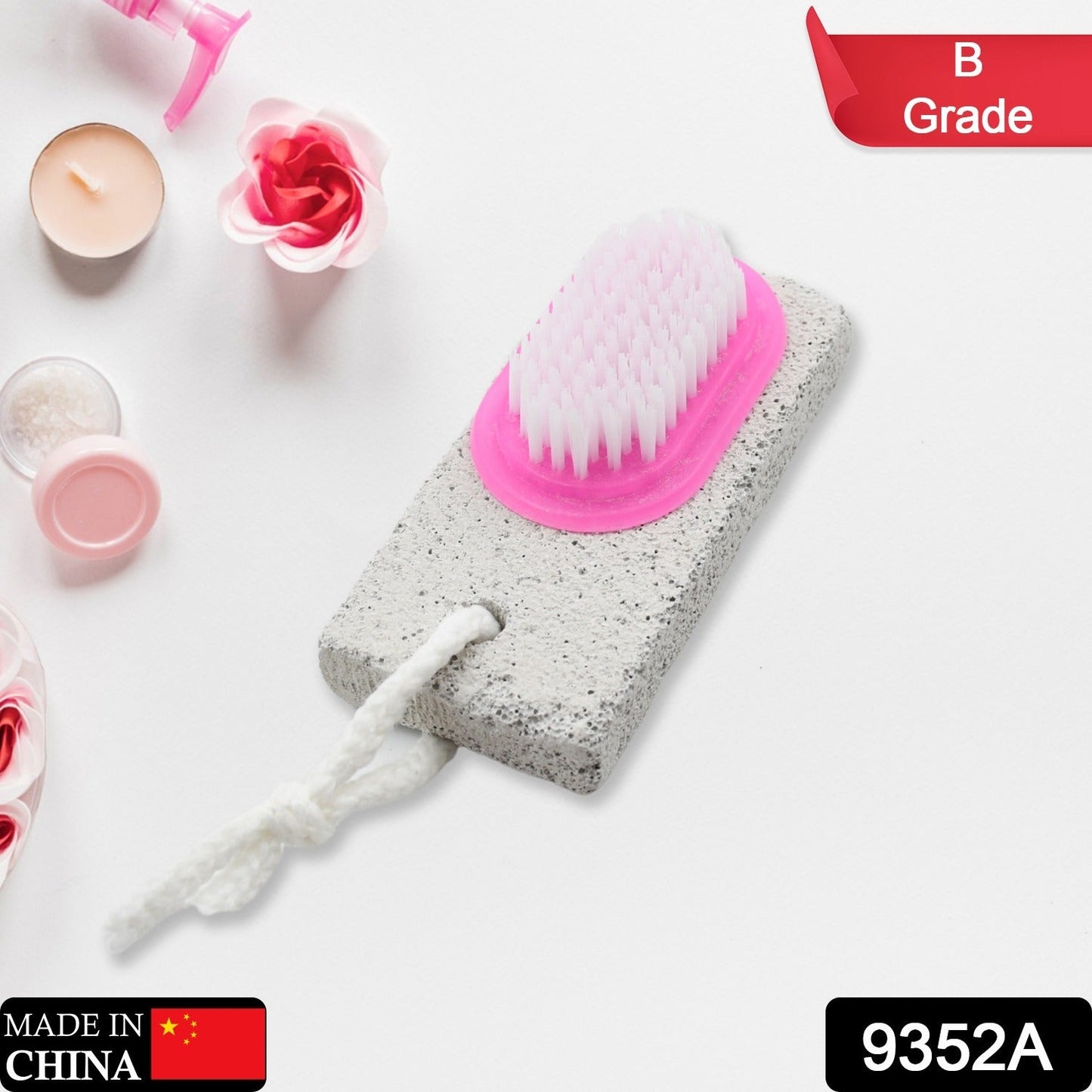 Hand and Foot Brush with pumice stone to Remove Dead Skin & Callus Stone Foot Scrubber Pedicure Brush For Dead Skin - Springkart 