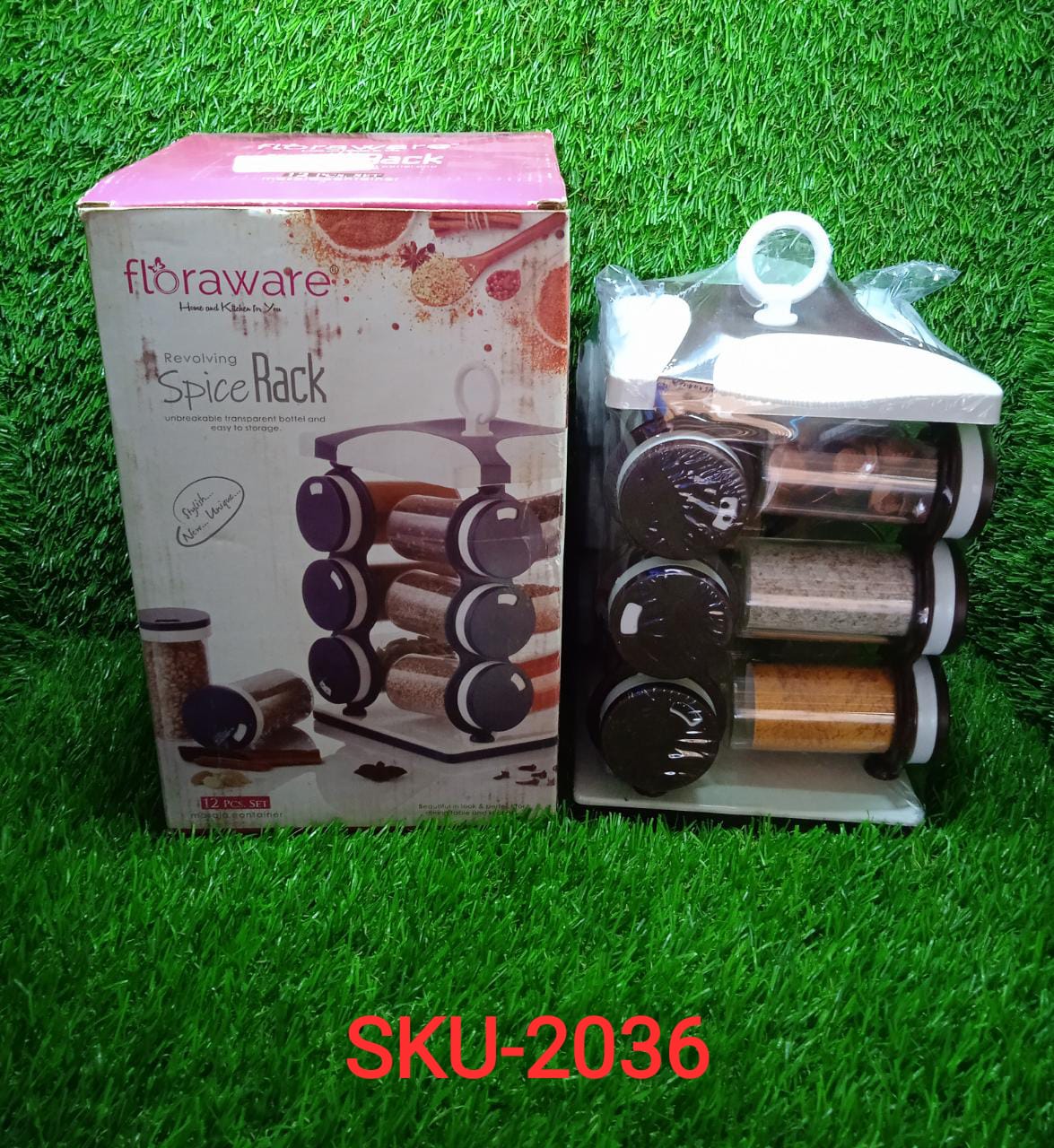 Spice jar Set - Food Grade Plastic 12pcs Spice jar (Brown Box) - Springkart 